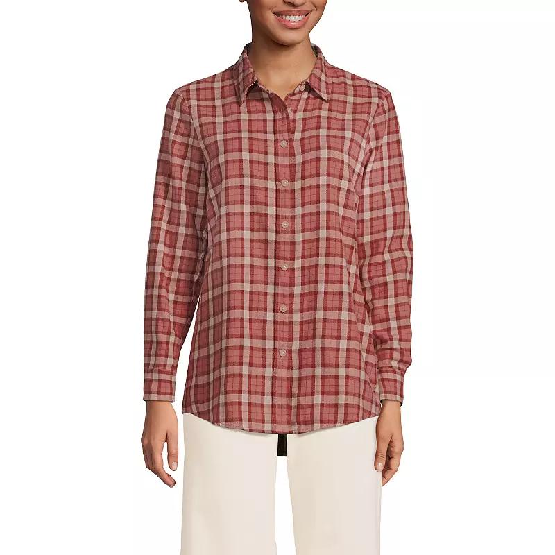 Women's Lands' End Flannel Boyfriend Shirt,  Product Image
