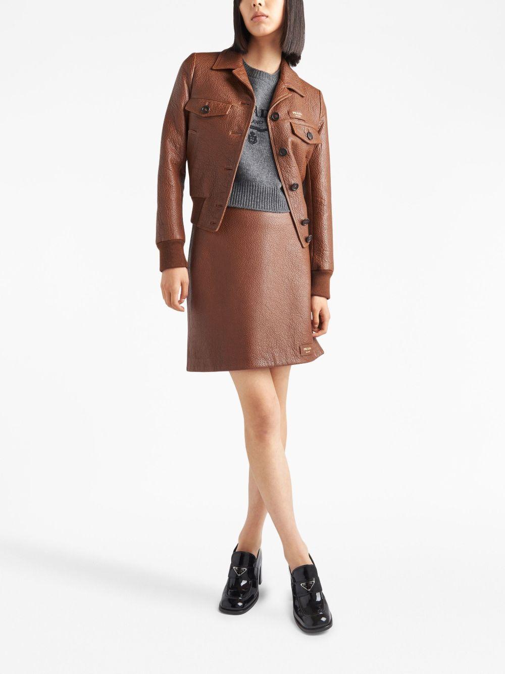 logo-intarsia cropped wool jumper Product Image