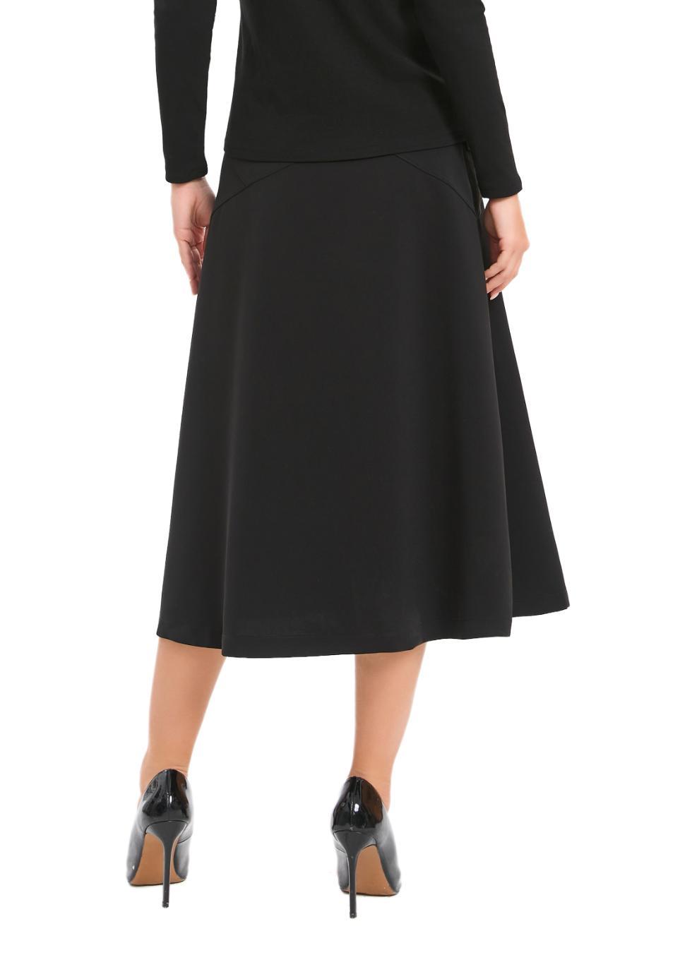 A-Line Midi Skirt With Pockets Product Image