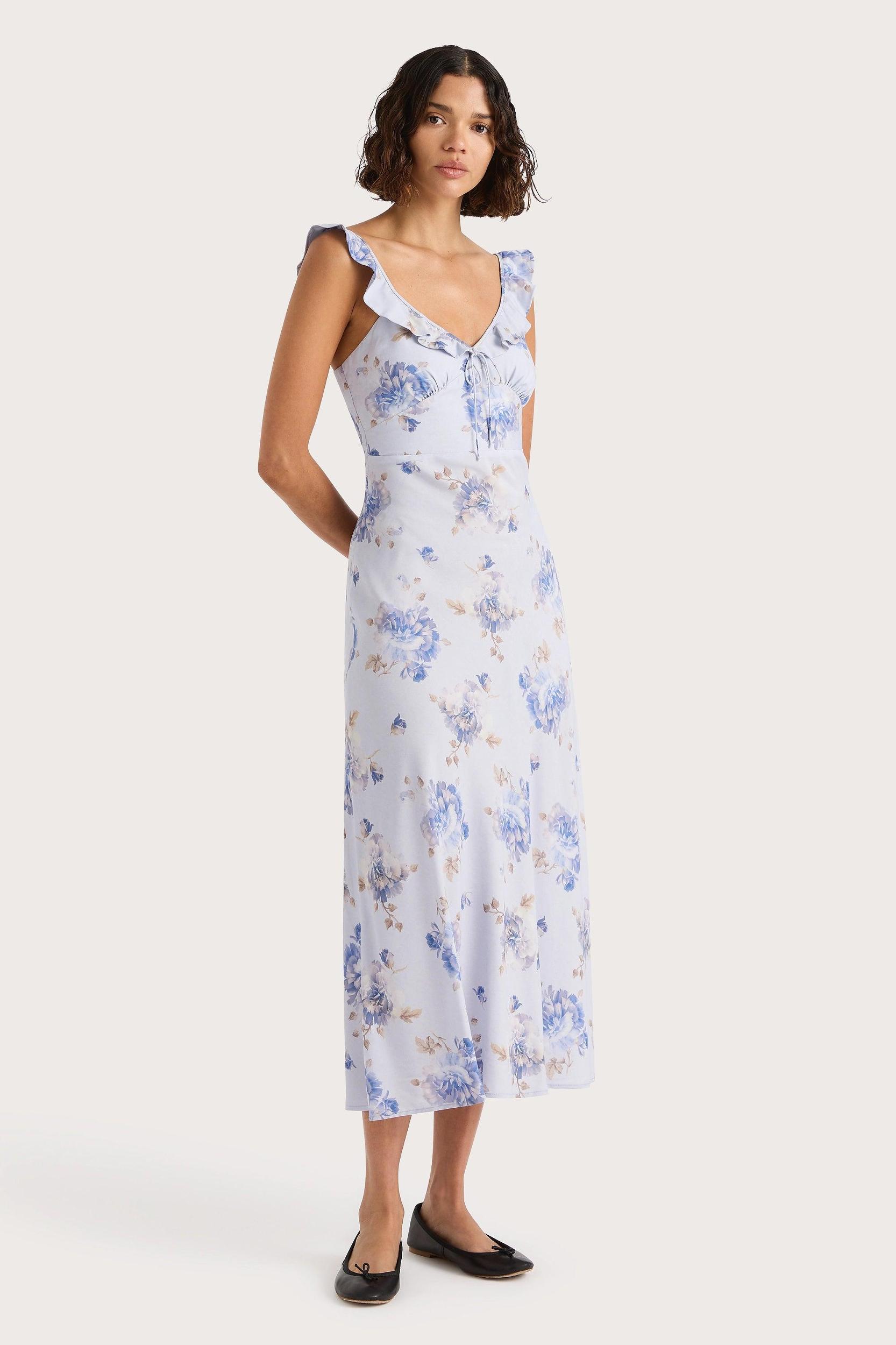 Yvonne Midi Dress Leona Floral Lilac - Final Sale Product Image