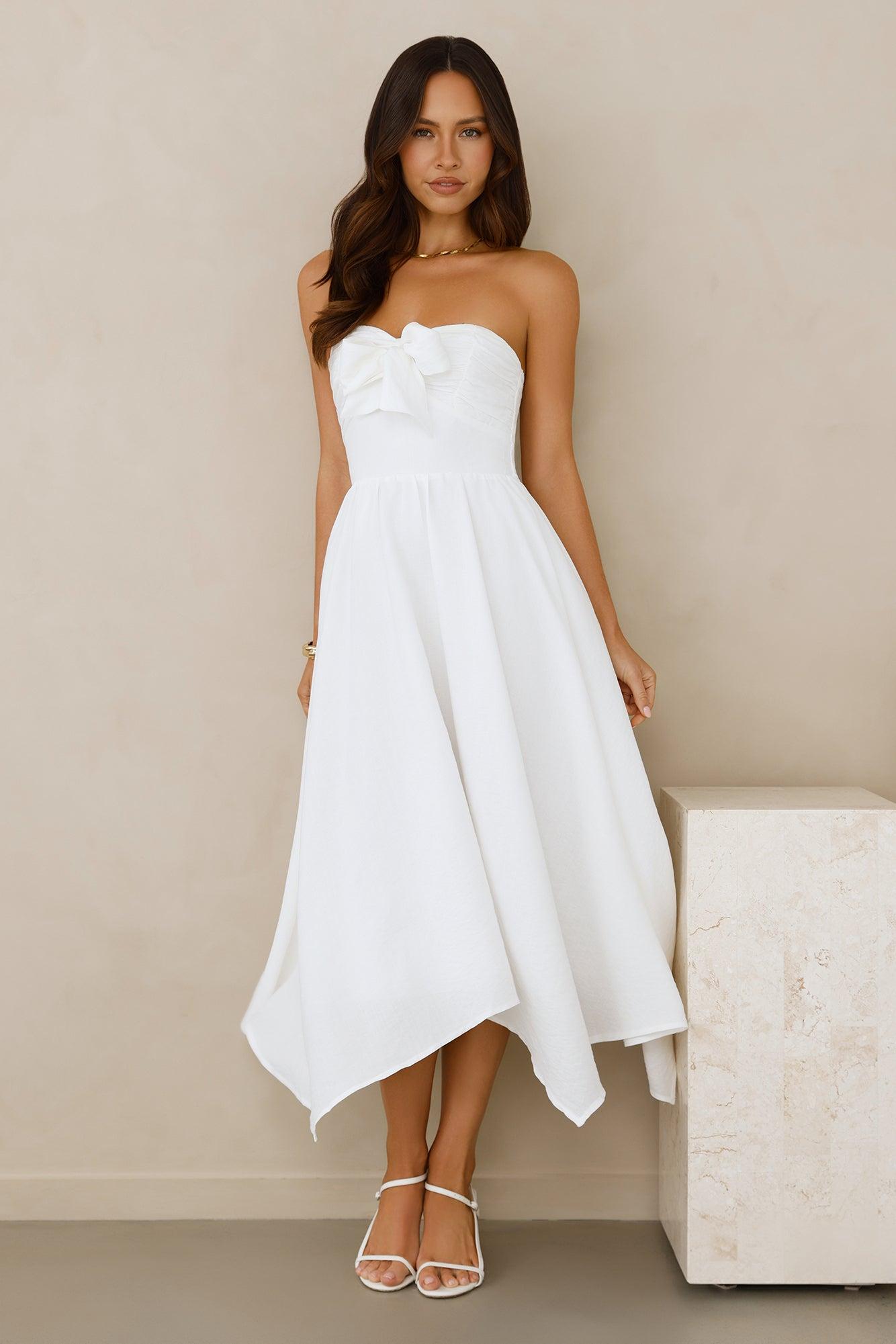 Saltwater Soul Strapless Midi Dress White Product Image