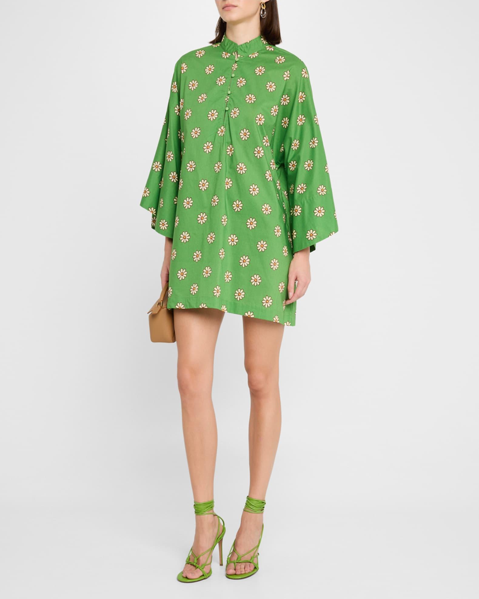 Daisy-Print Cotton Mini Caftan Product Image