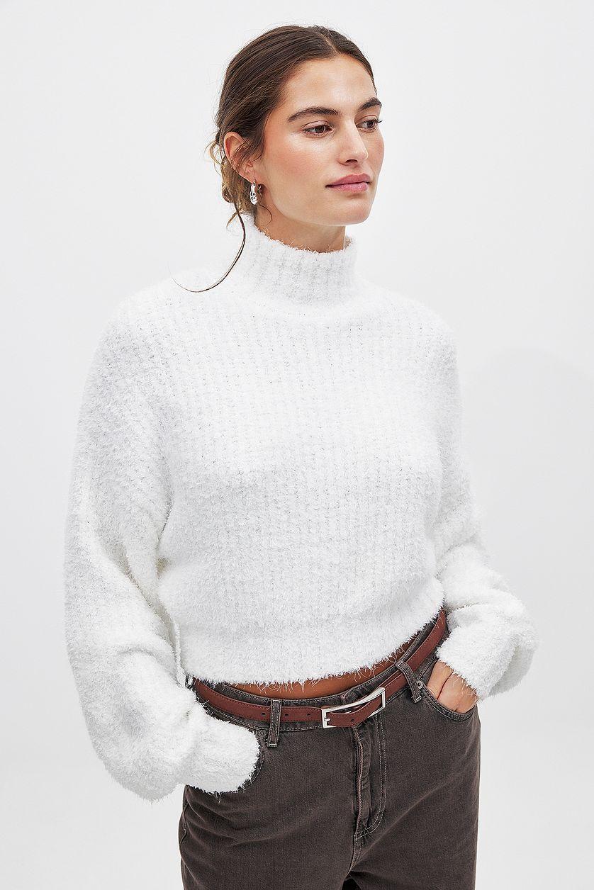 Fluffy Knitted Turtleneck Sweater Product Image