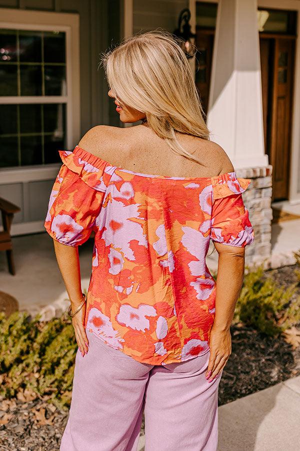 Shoreline Splendor Off Shoulder Top Curves Product Image