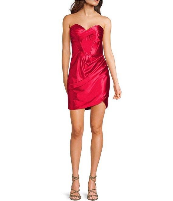 GB Social Satin Strapless Corset Bodice Mini Dress Product Image