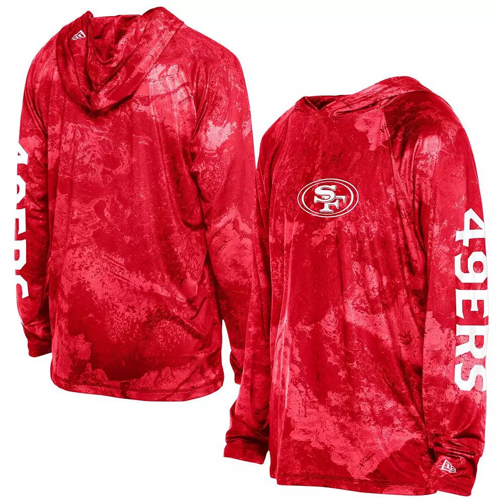 Men's New Era Red San Francisco 49ers RealTree Xtreme Camo Raglan Long Sleeve Hooded Top,  Product Image