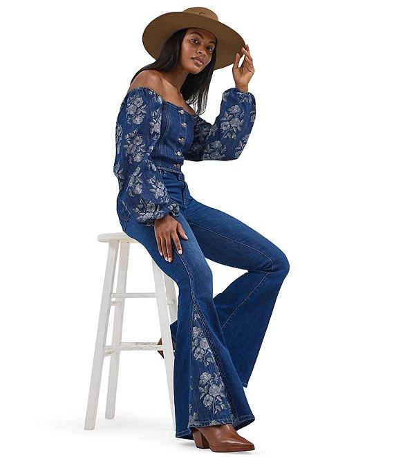 Wrangler® Retro® Floral Sleeve Denim Shirt Product Image