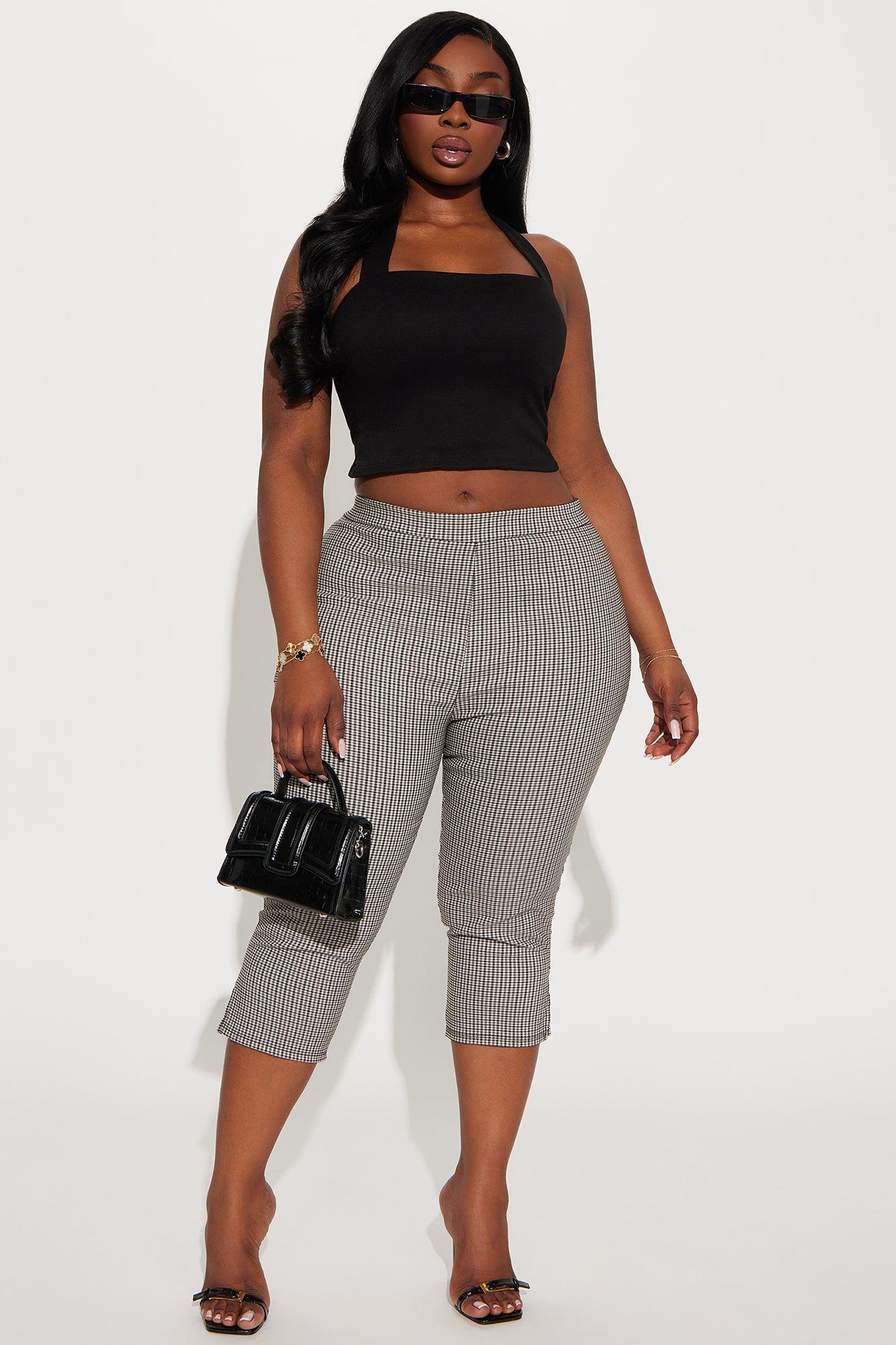 Vienna Houndstooth Capri Legging - Grey/combo Product Image