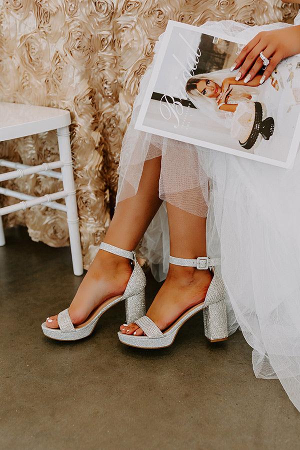 The Lyla Rhinestone Heel In Silver Product Image