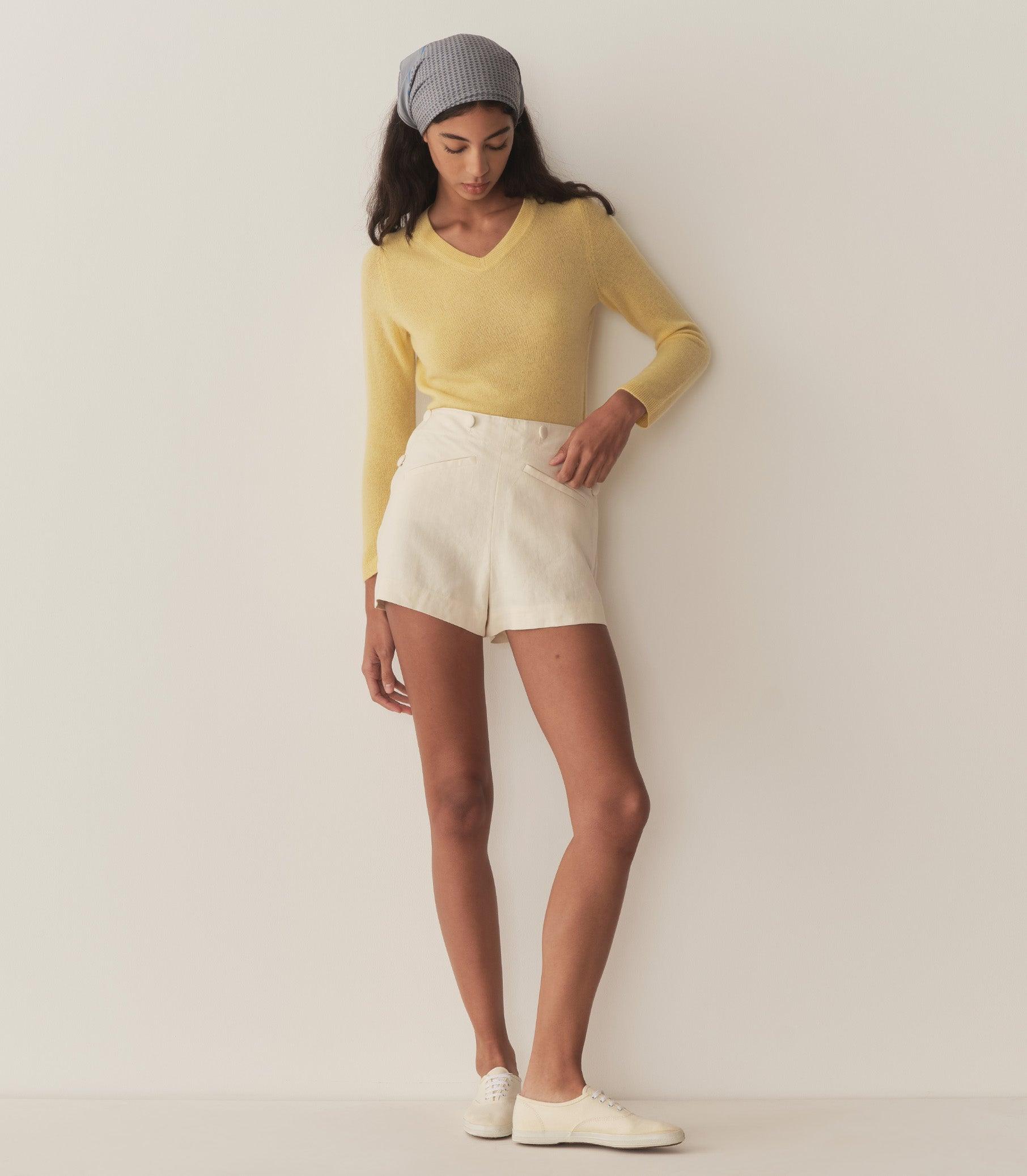 GARANCE CASHMERE SWEATER -- LEMON CHIFFON Product Image