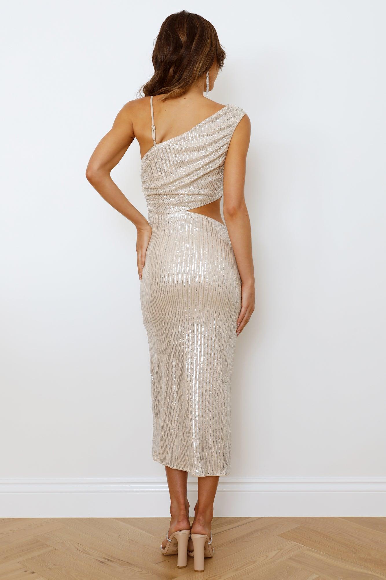 Luminous Life Midi Dress Beige Product Image