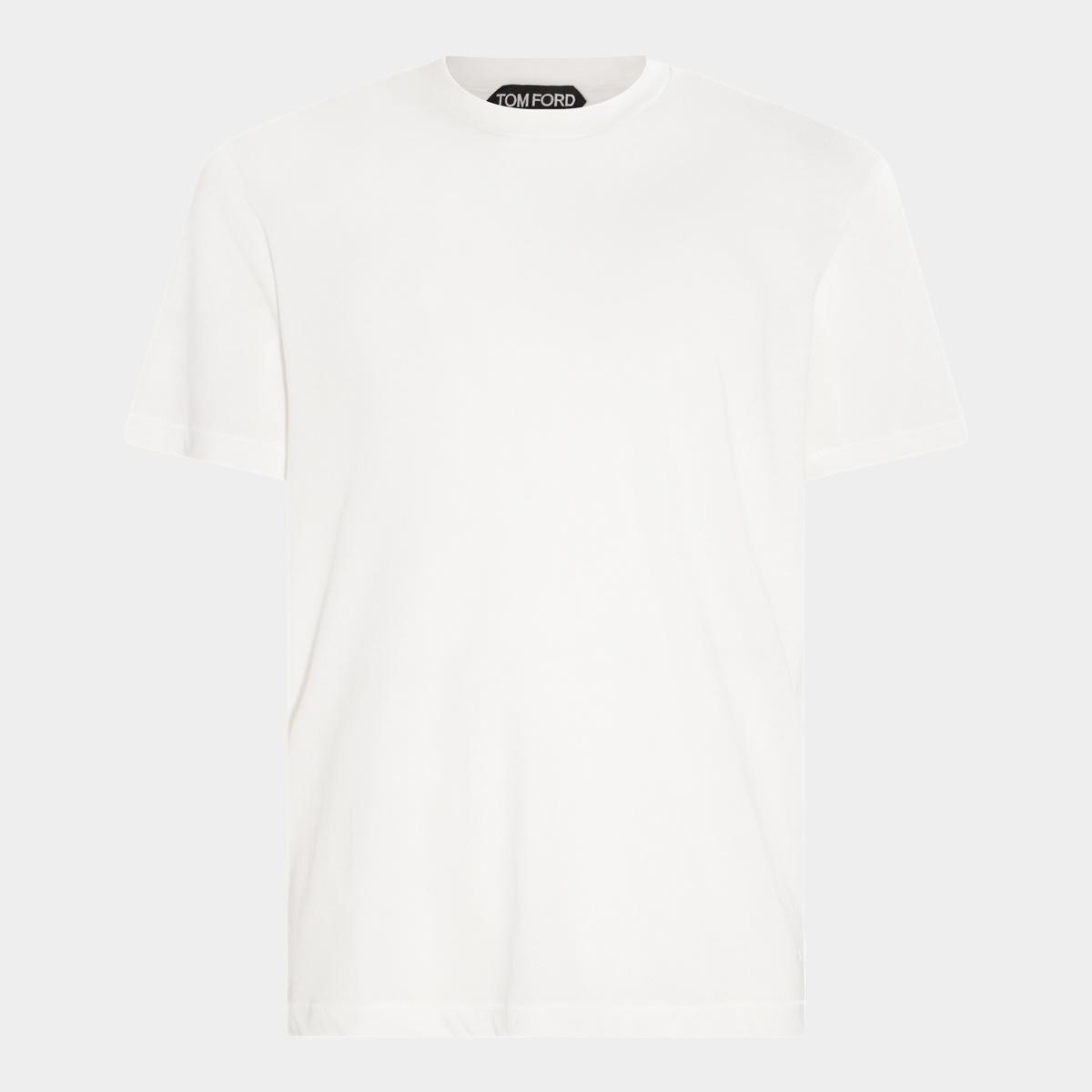 TOM FORD Stretch Cotton & Modal Jersey T-shirt In White Product Image