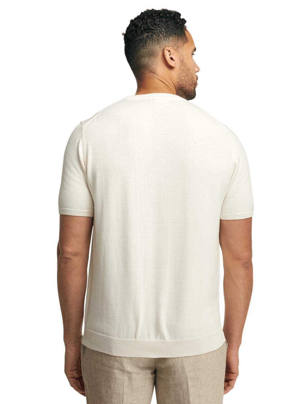 Supima Cotton Crew Neck Sweater - Off White Product Image