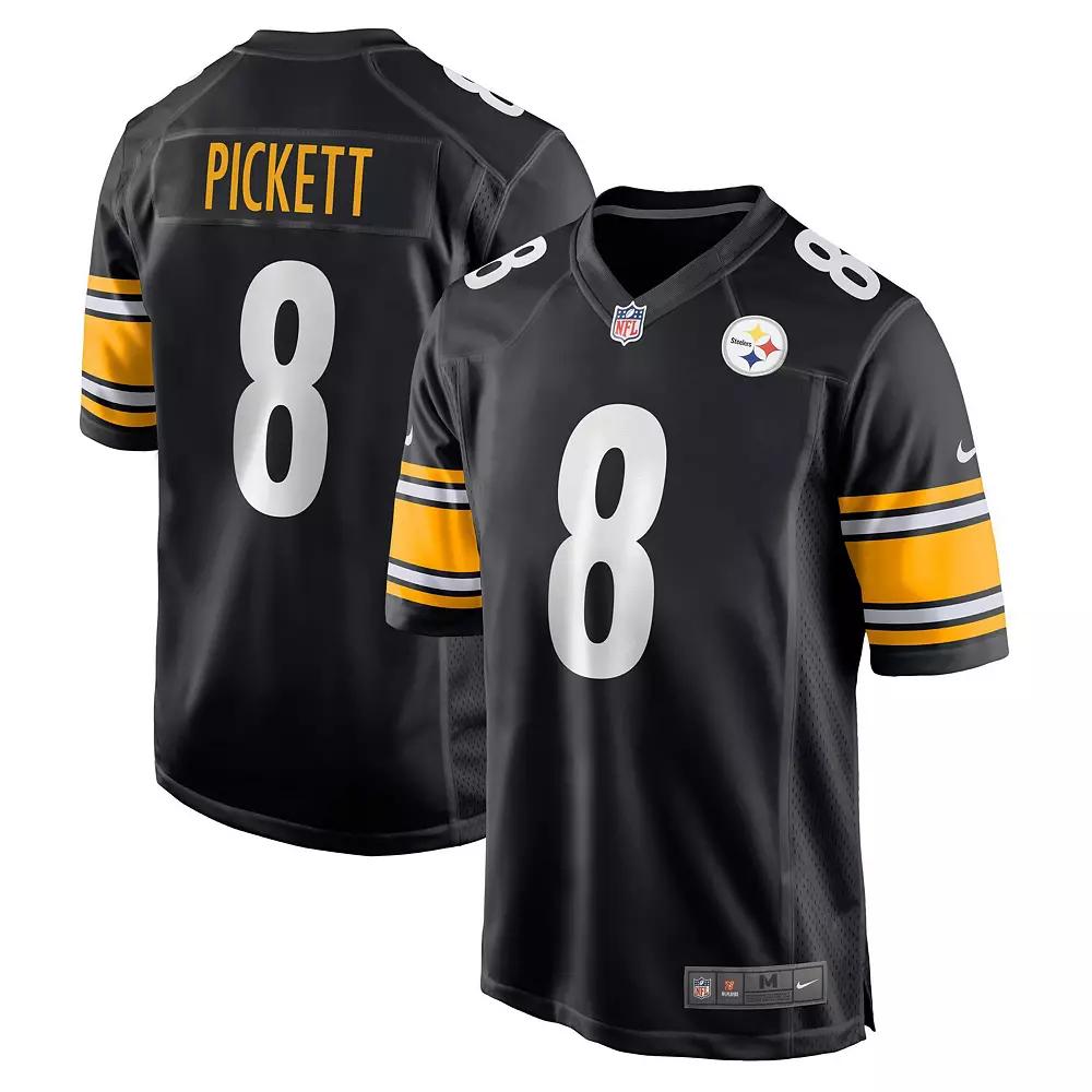 Men's Nike Kenny Pickett Black Pittsburgh Steelers 2022 NFL Draft First Round Pick Game Jersey, Size: Small Product Image