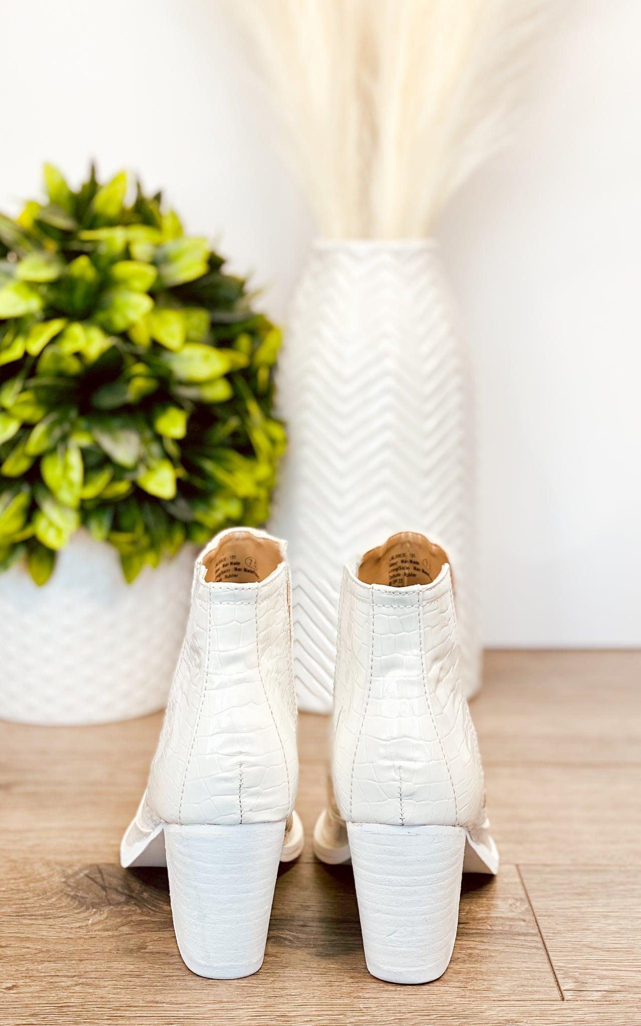Tarim Bootie in White Croc (Online Exclusive) Product Image