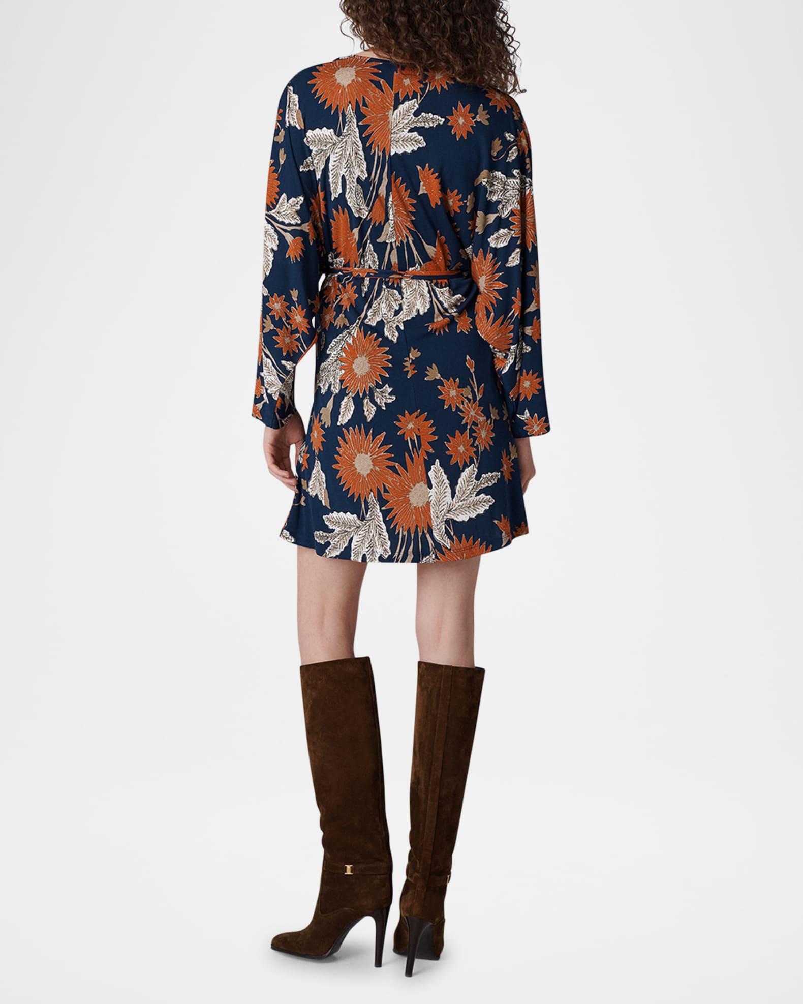 Julie Floral-Print Viscose Mini Dress Product Image