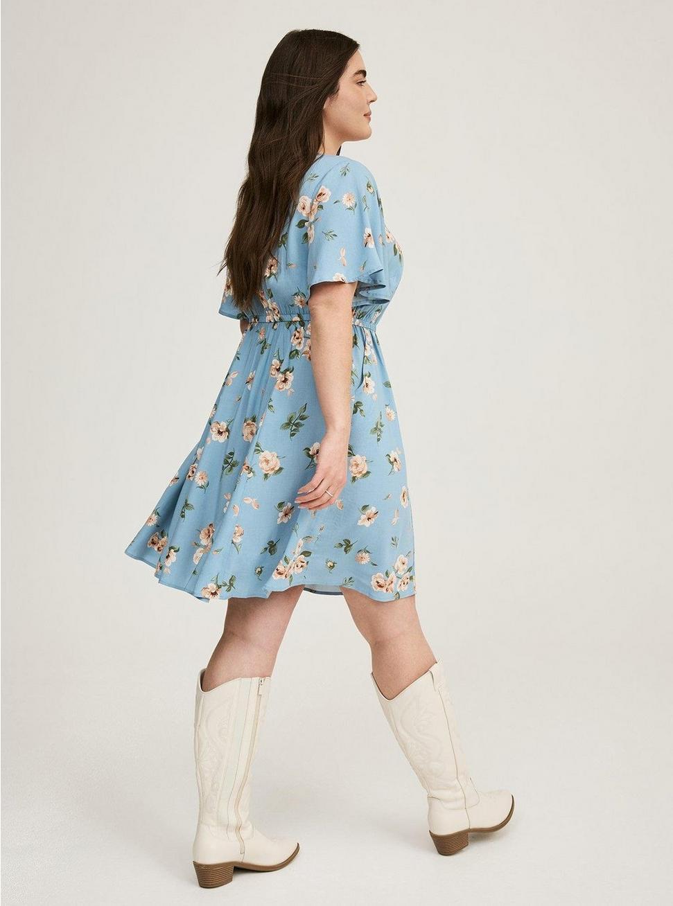 Challis V-Neck Mini Dress Product Image