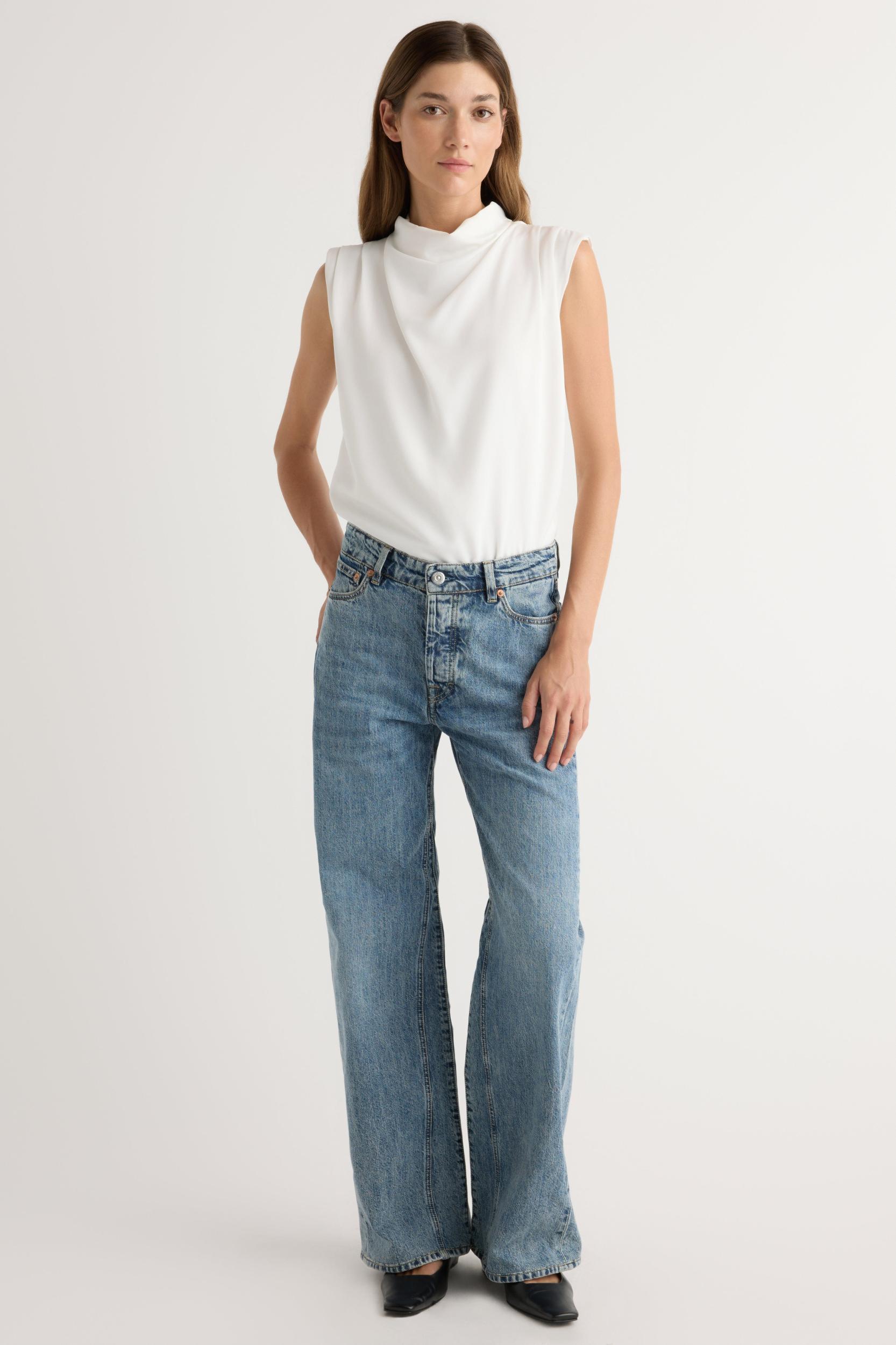 Allegra Gathered-Neck Sleeveless Blouse Product Image