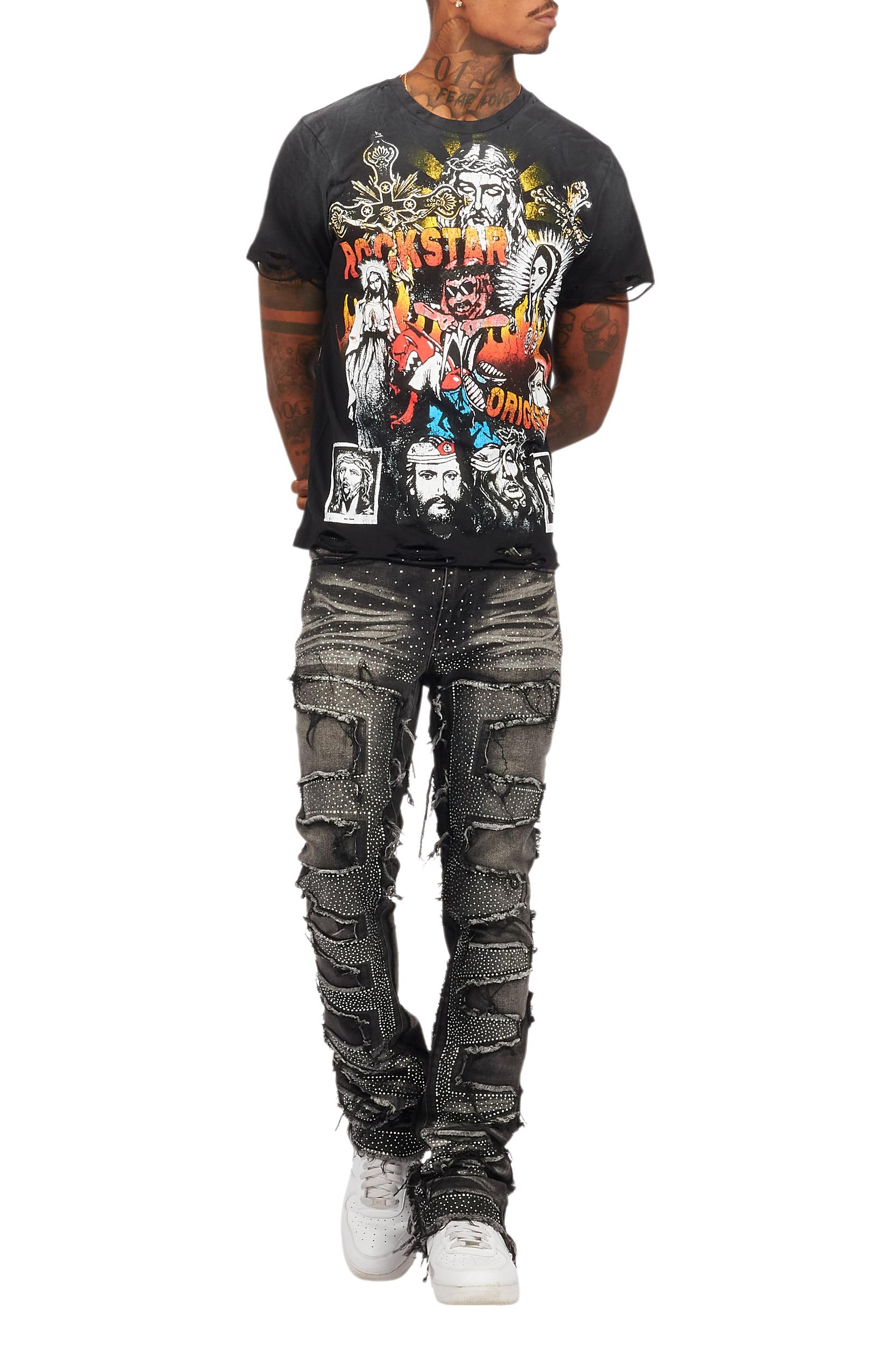 Axion Black Graphic T-Shirt Male Product Image