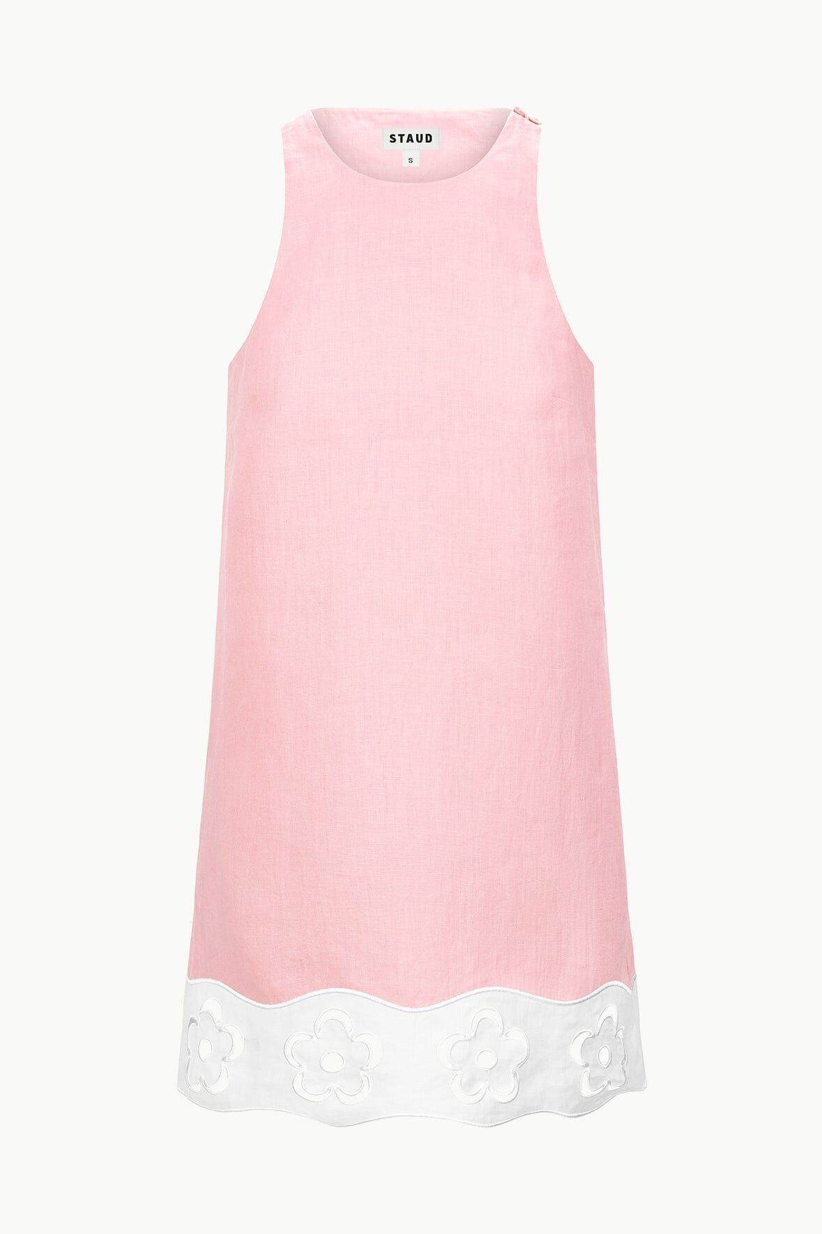 MIKA LINEN DRESS | FADED BLUSH WHITE Product Image