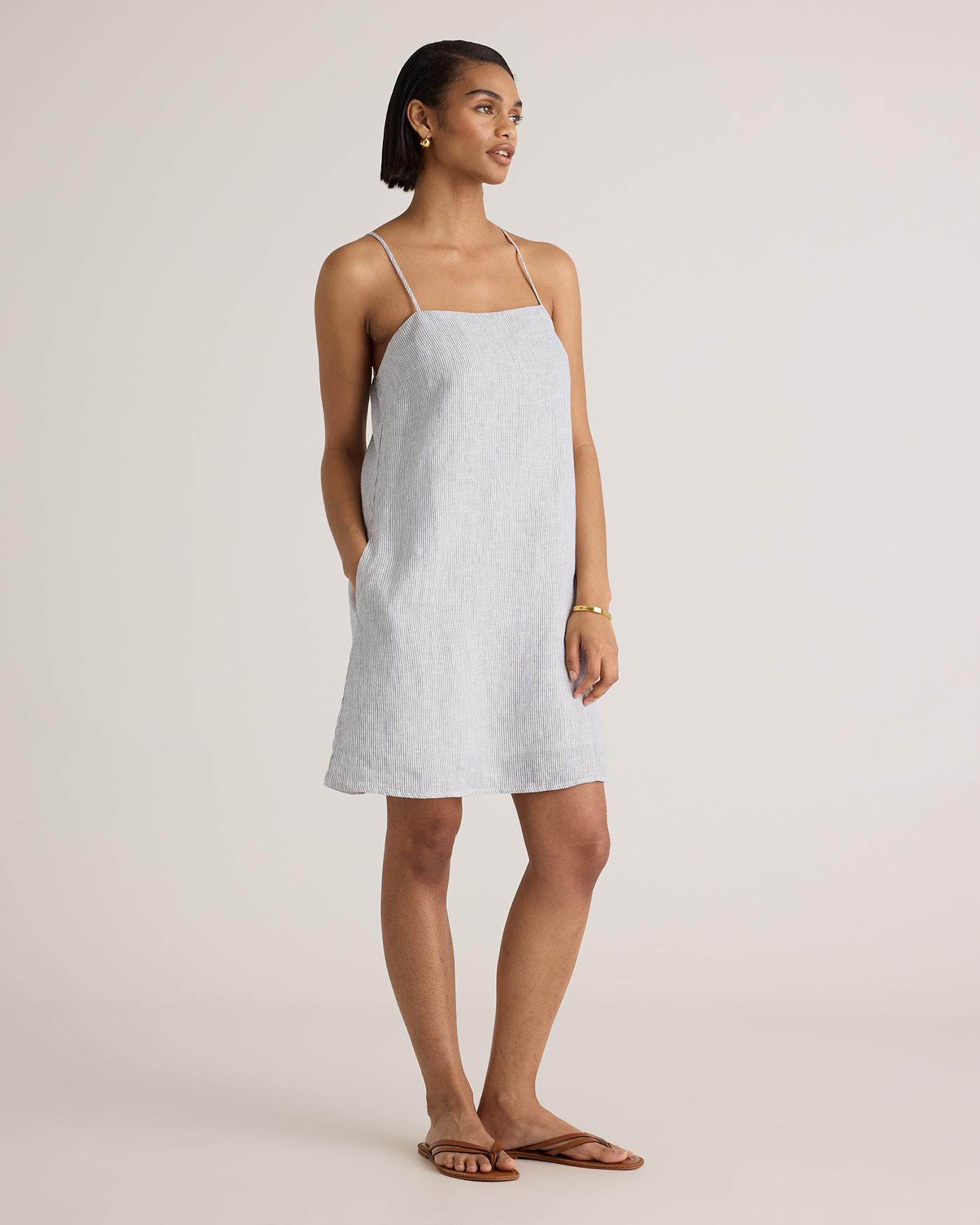 Quince | Women's 100% European Linen Spaghetti Strap Mini Dress Size XS Product Image