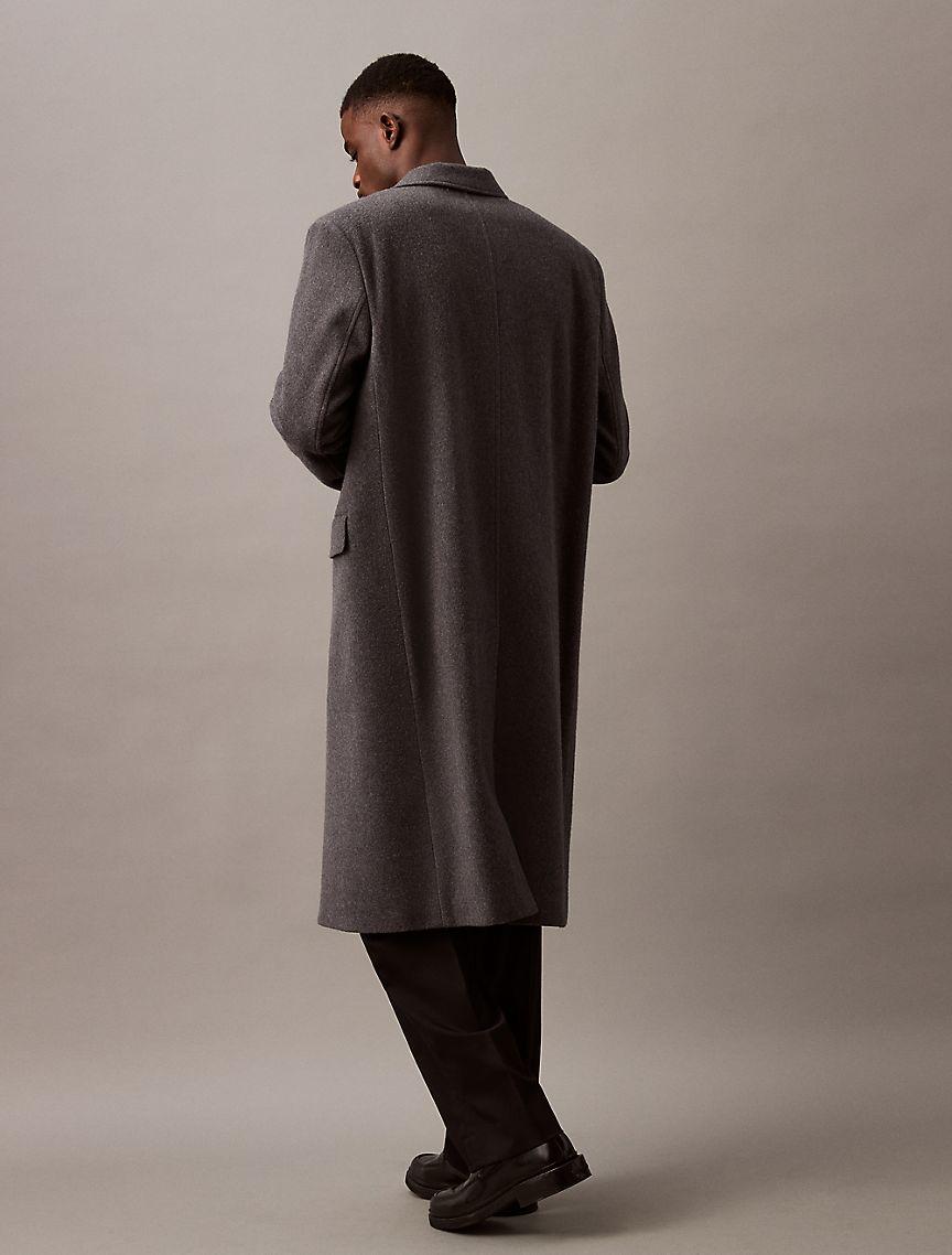 Brushed Wool Blend Top Coat Product Image