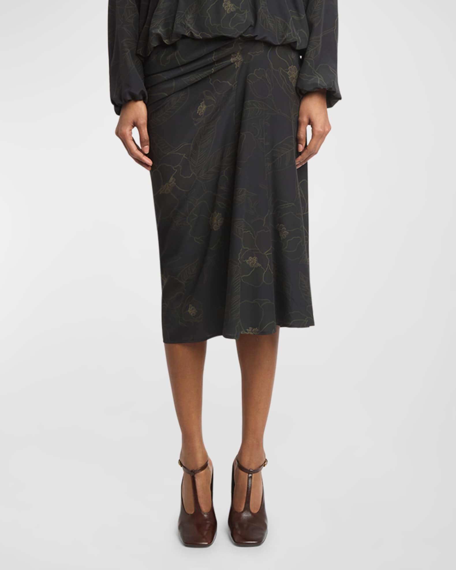 Saren Floral-Print Asymmetric Short Skirt Product Image