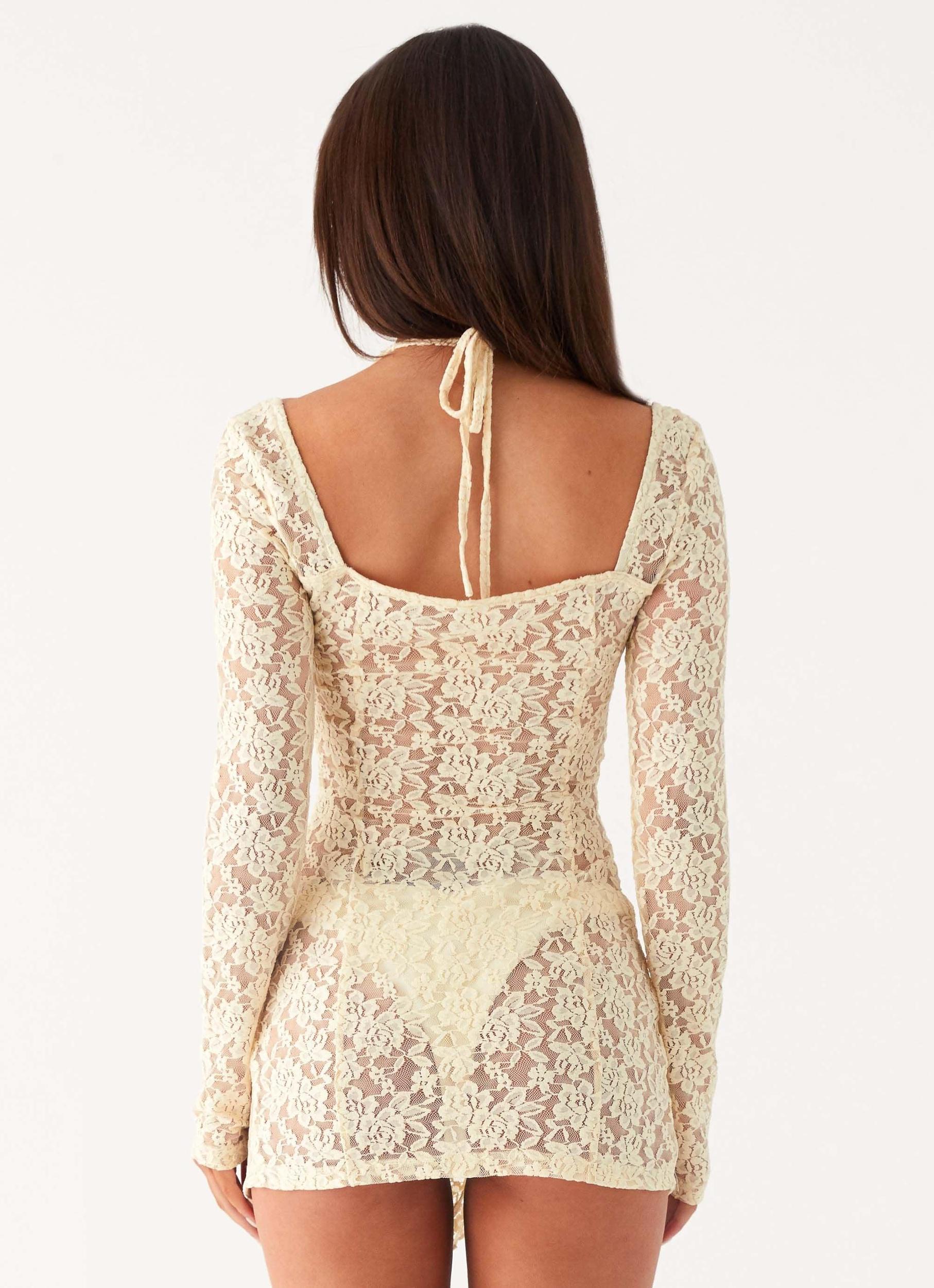 Rarri Lace Mini Dress - Ivory Product Image