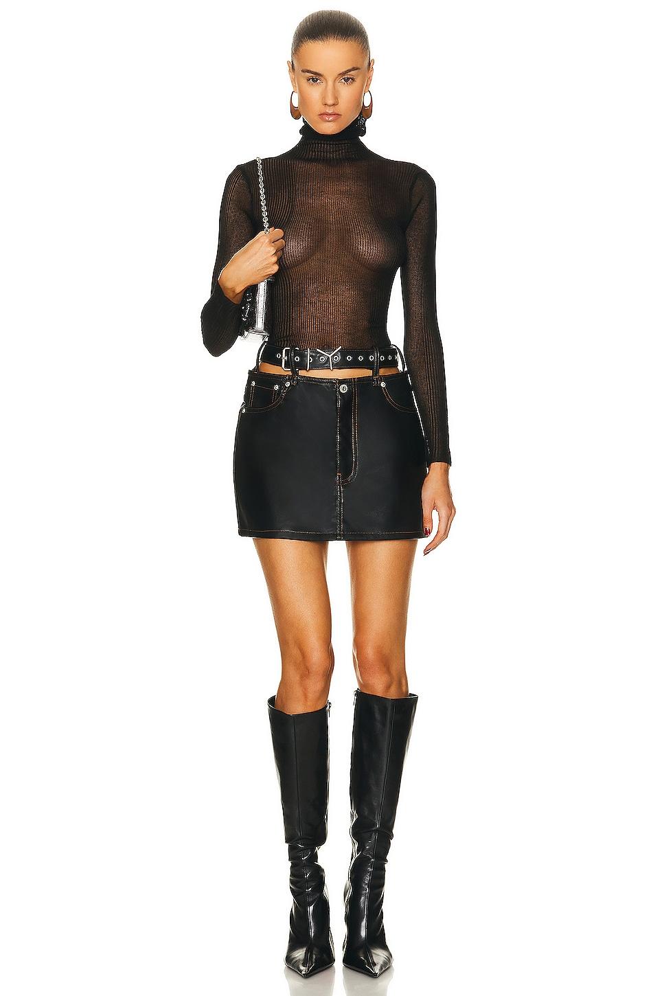 Belt Leather Mini Skirt Product Image