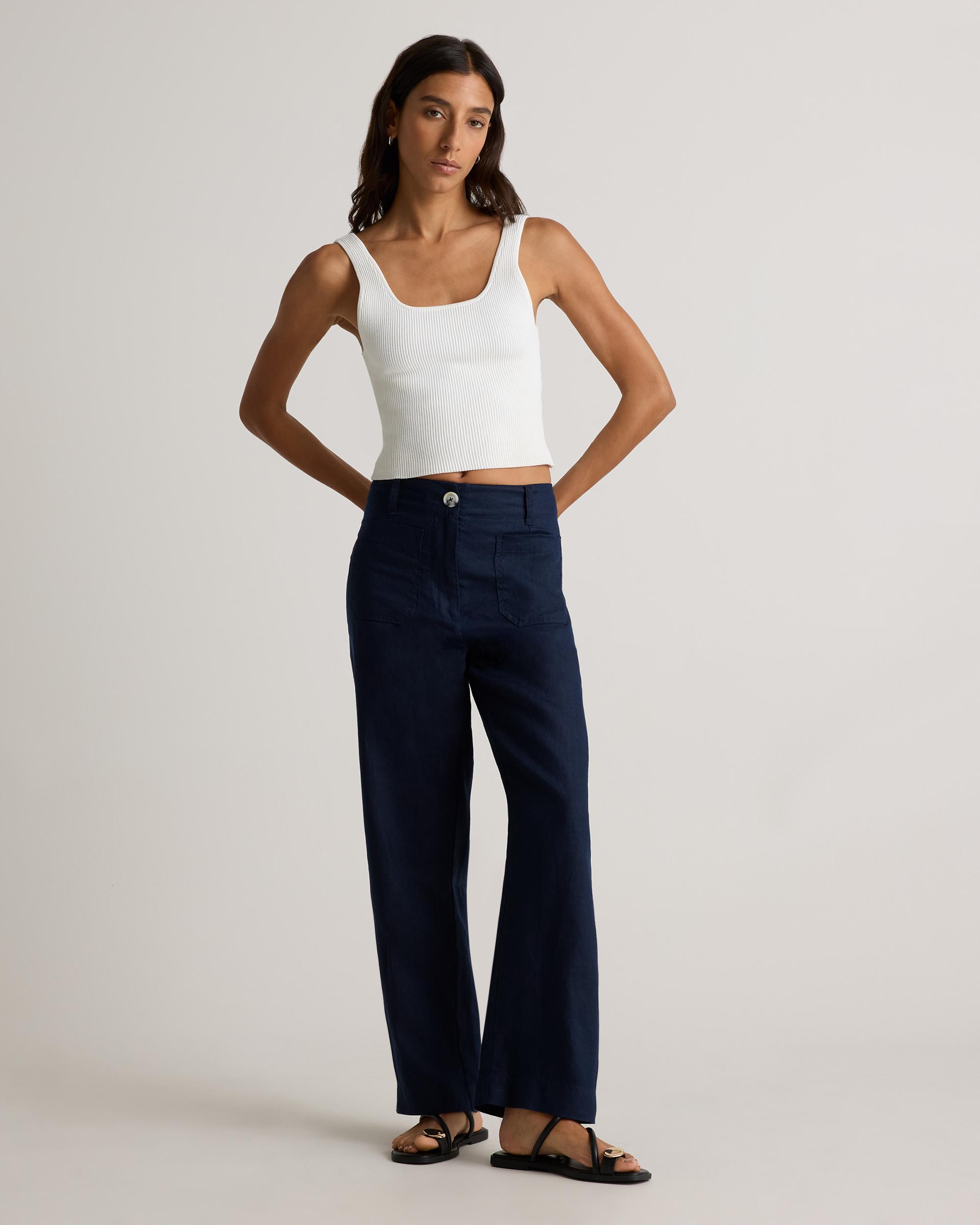 Quince | Women's 100% European Linen Patch Pocket Wide Leg Pants Product Image