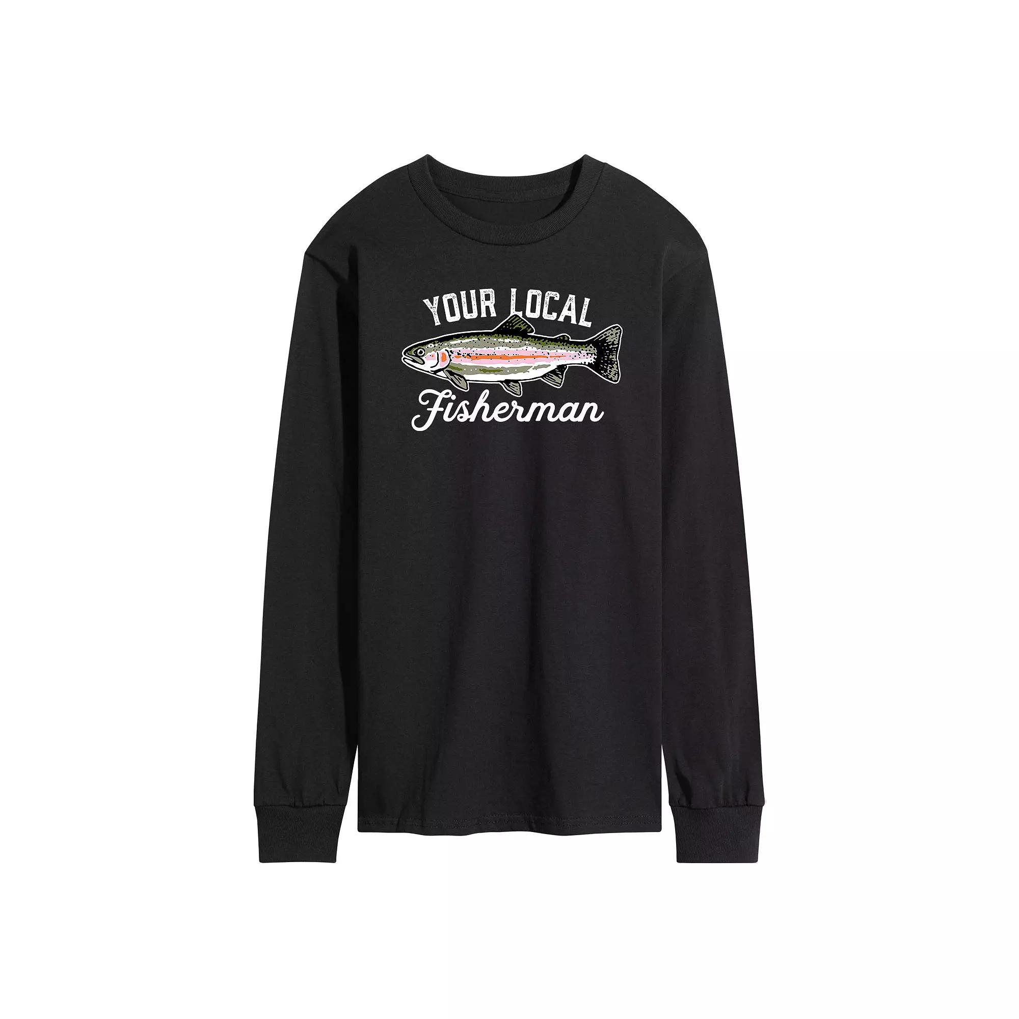 Men's Your Local Fisherman Long Sleeve Graphic Tee,  Product Image