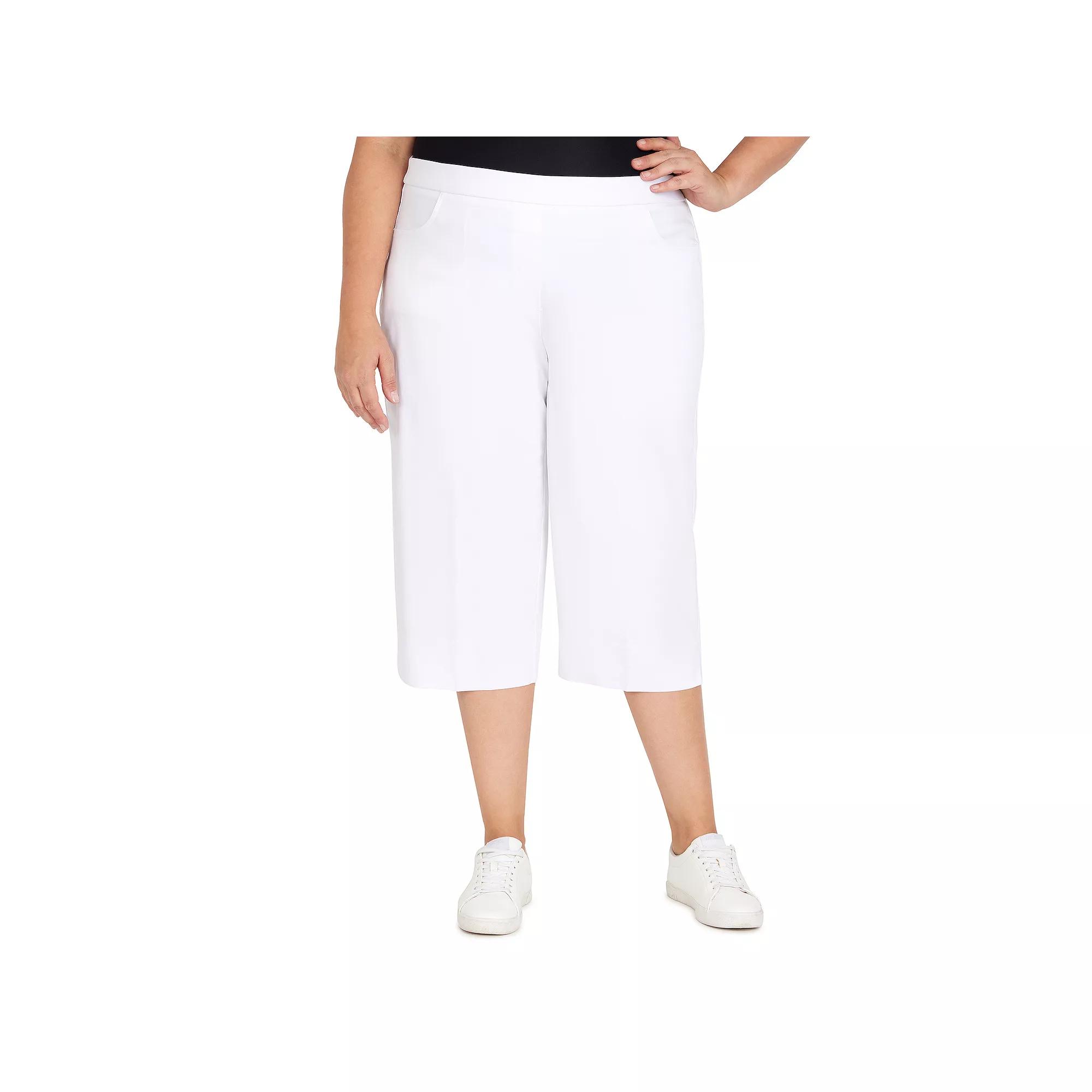 Plus Alfred Dunner Allure Capri Pants, Women's, Size: 18 W, Pure White Product Image