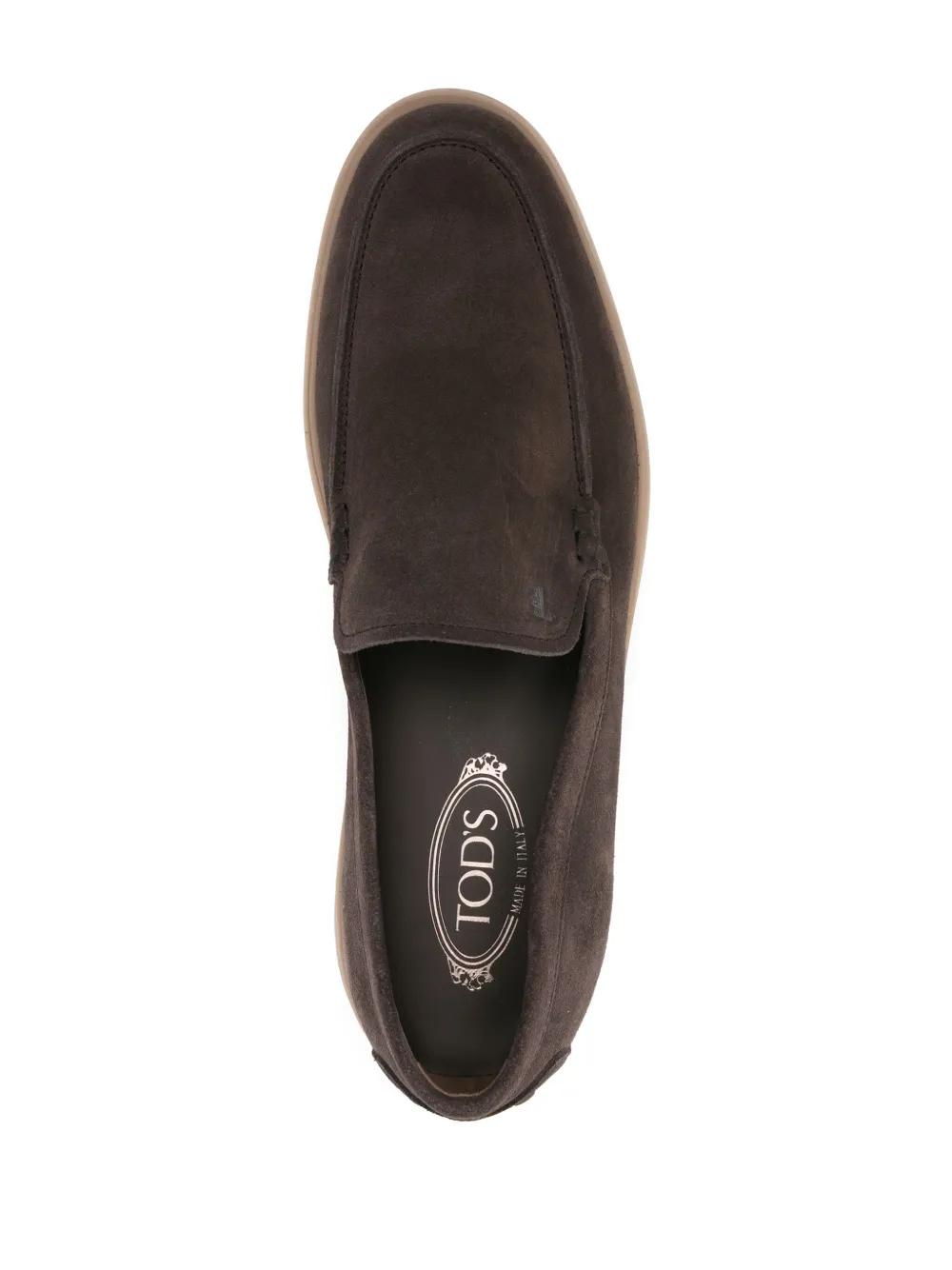 logo-embossed suede loafers Product Image
