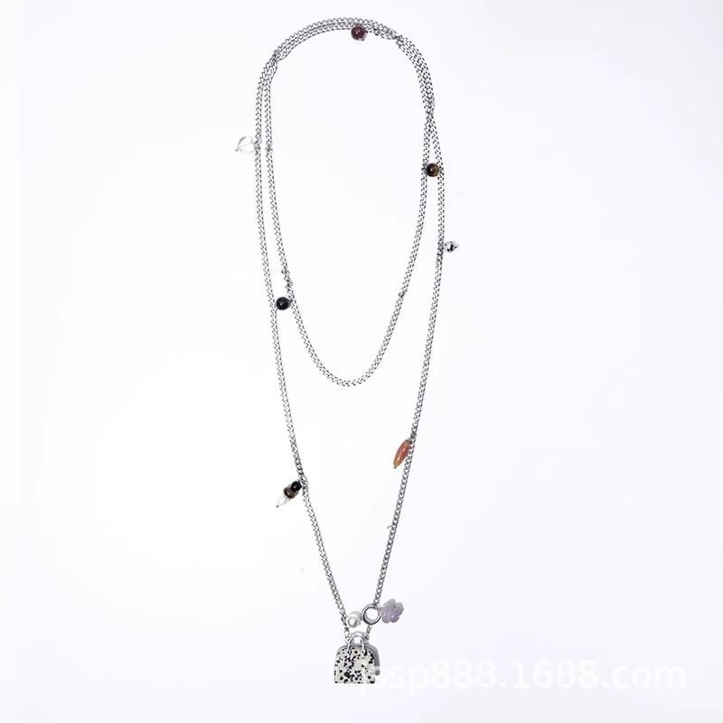 Miniature Handbag Stainless Steel Layered Necklace Product Image