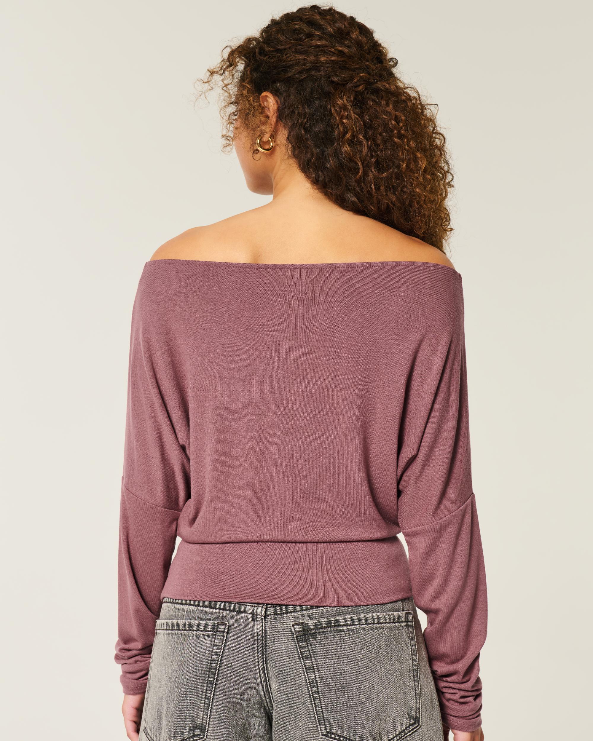 Easy Banded Slash-Neck Top Product Image