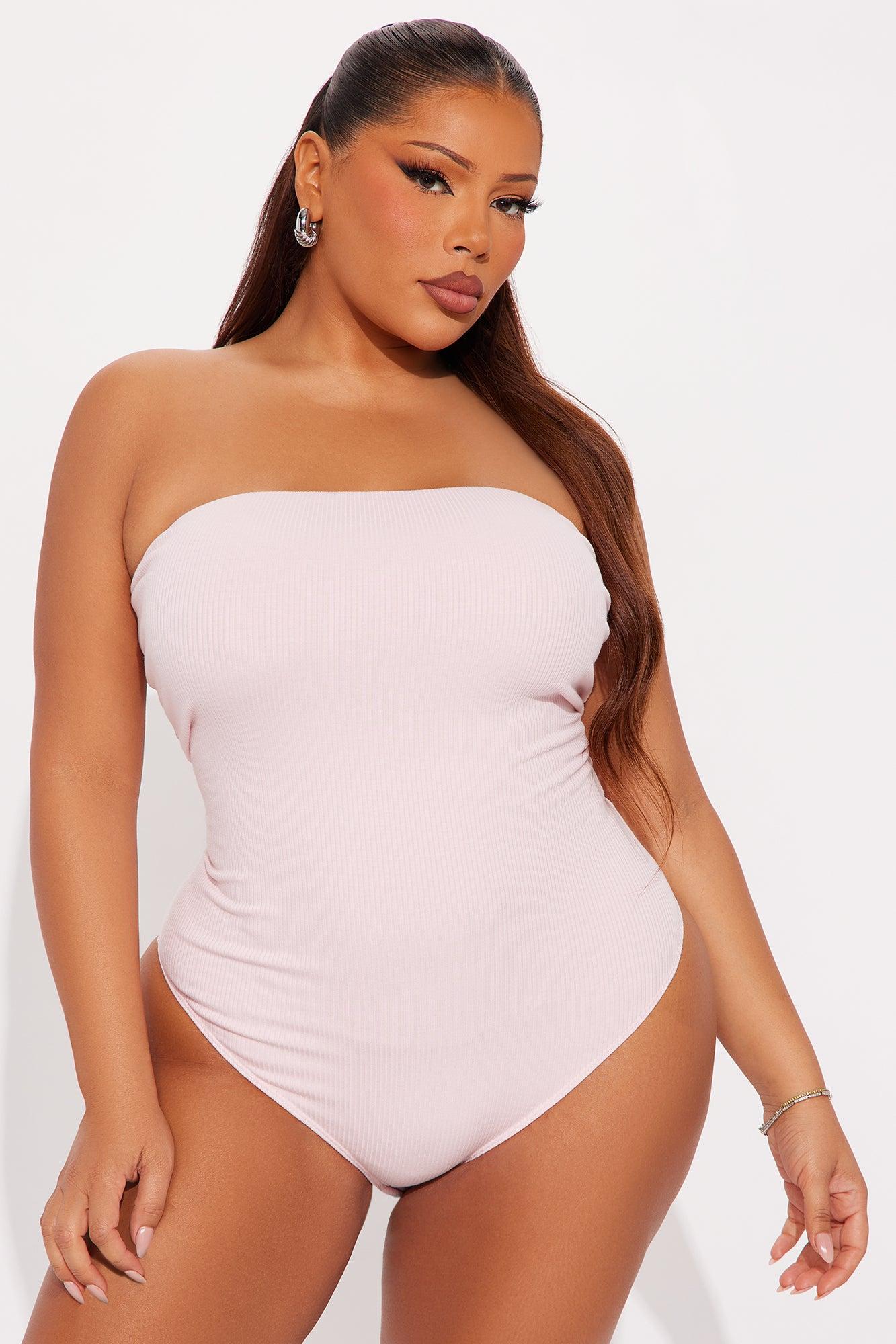 Demi Double Lined Tube Bodysuit - Pink Female Product Image