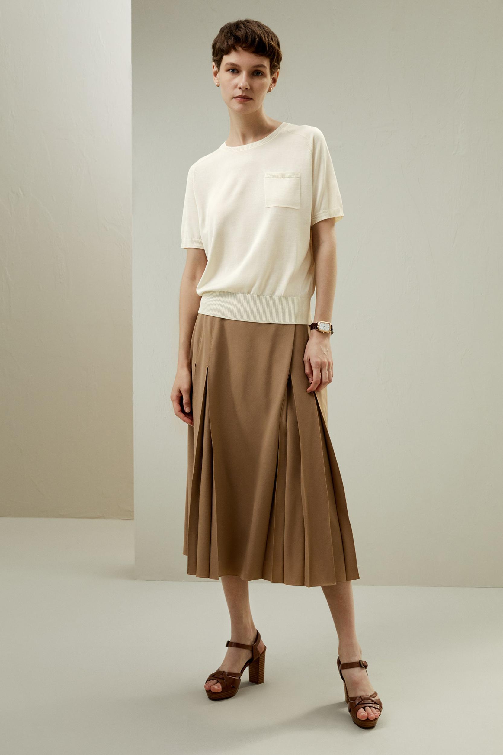 Basic Silk Crewneck T-shirt Product Image