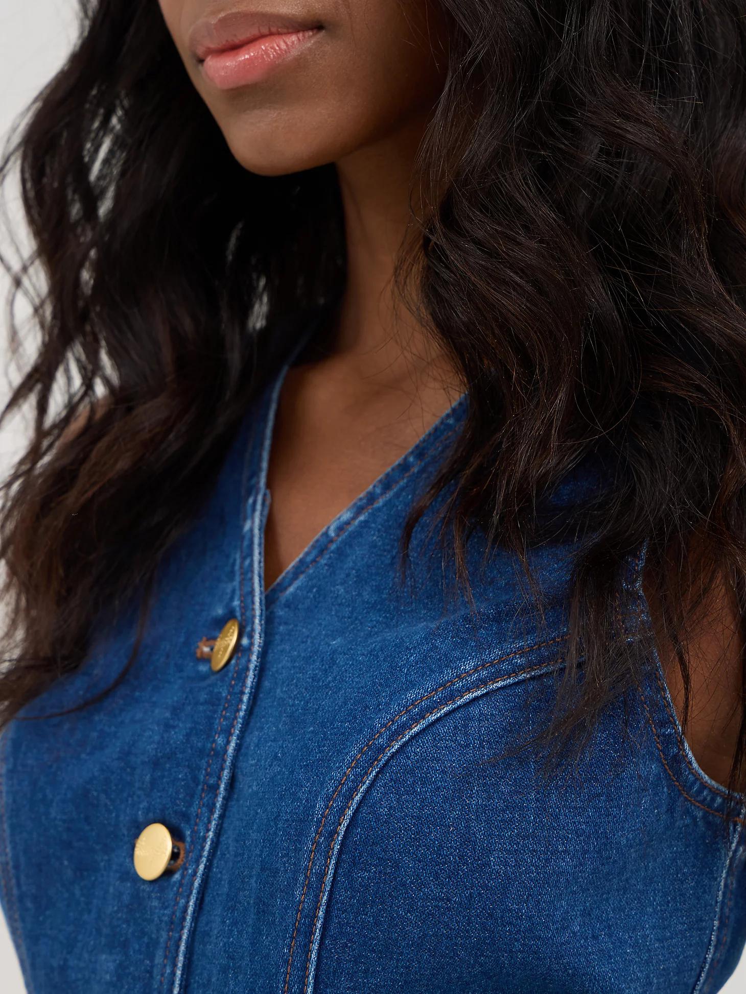 Wrangler® x Yellow Rose by Kendra Scott Denim Vest | Women's JACKETS & OUTERWEAR | Wrangler® Product Image