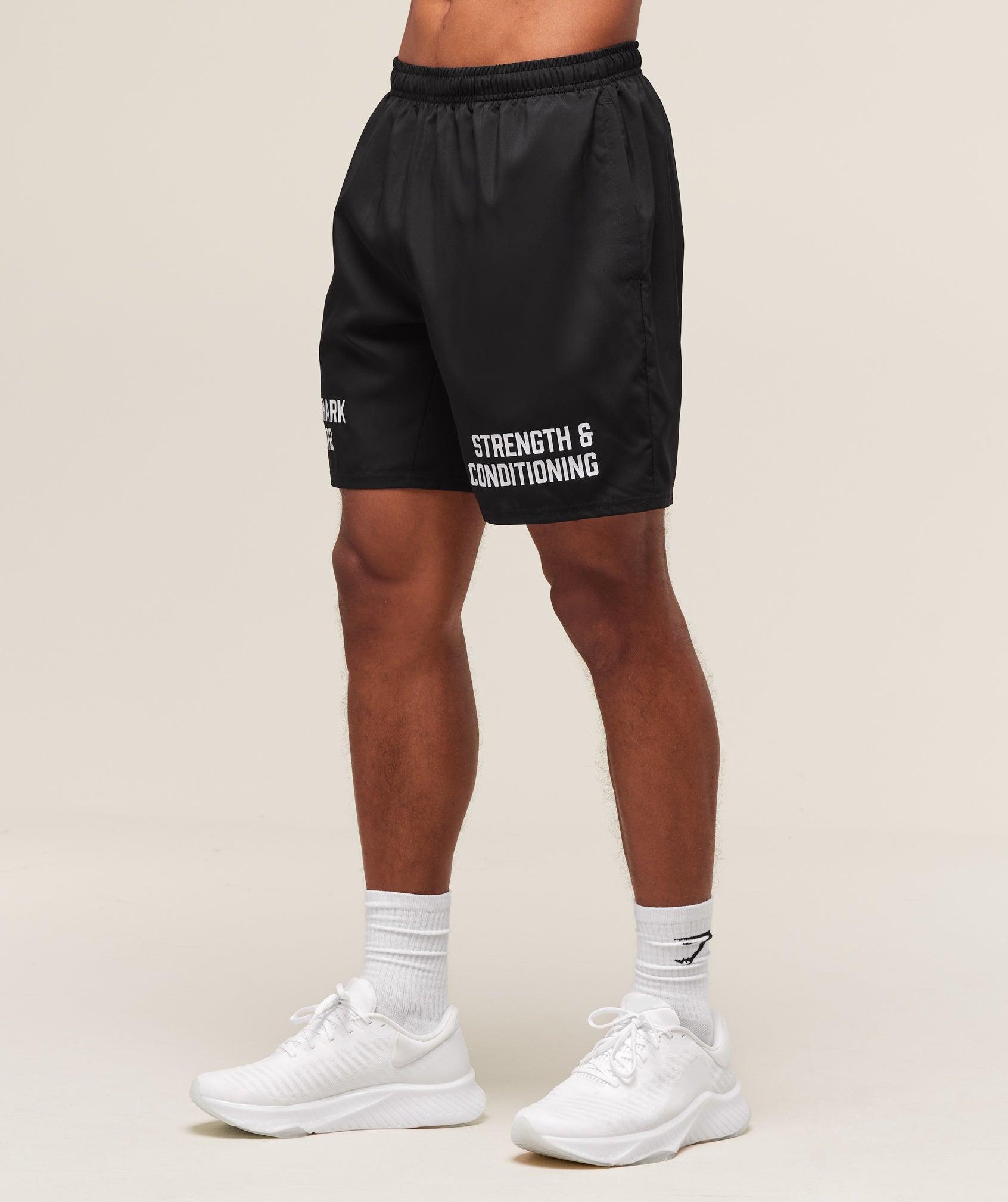 Gymshark S&C Graphic 7" Shorts - Black Male Product Image