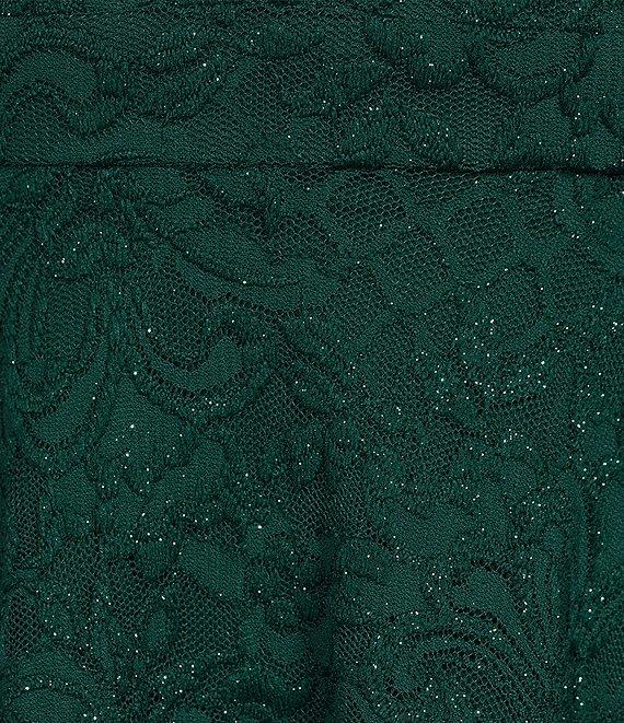 Honey and Rosie Lace Bra Back Double Hem Glittered Lace Fit & Flare Dress Product Image