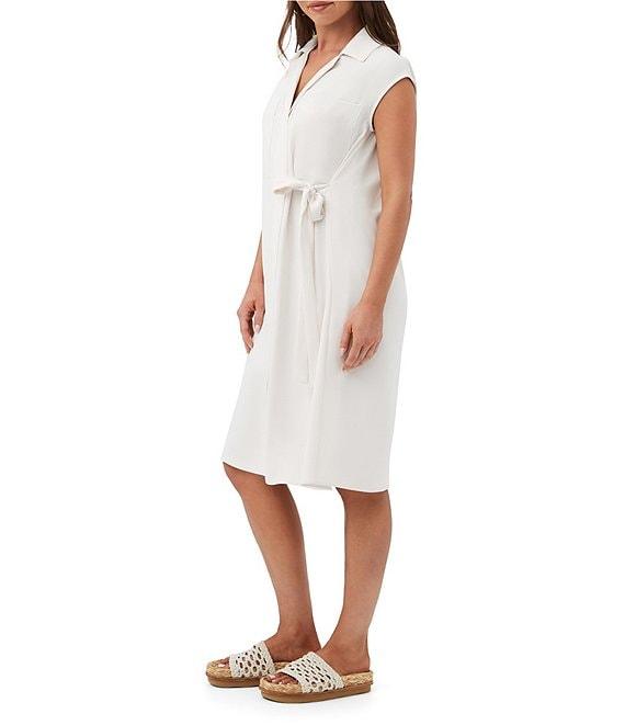 Trina Turk Meron Georgette Notch Lapel V-Neck Cap Sleeve Wrap Dress Product Image