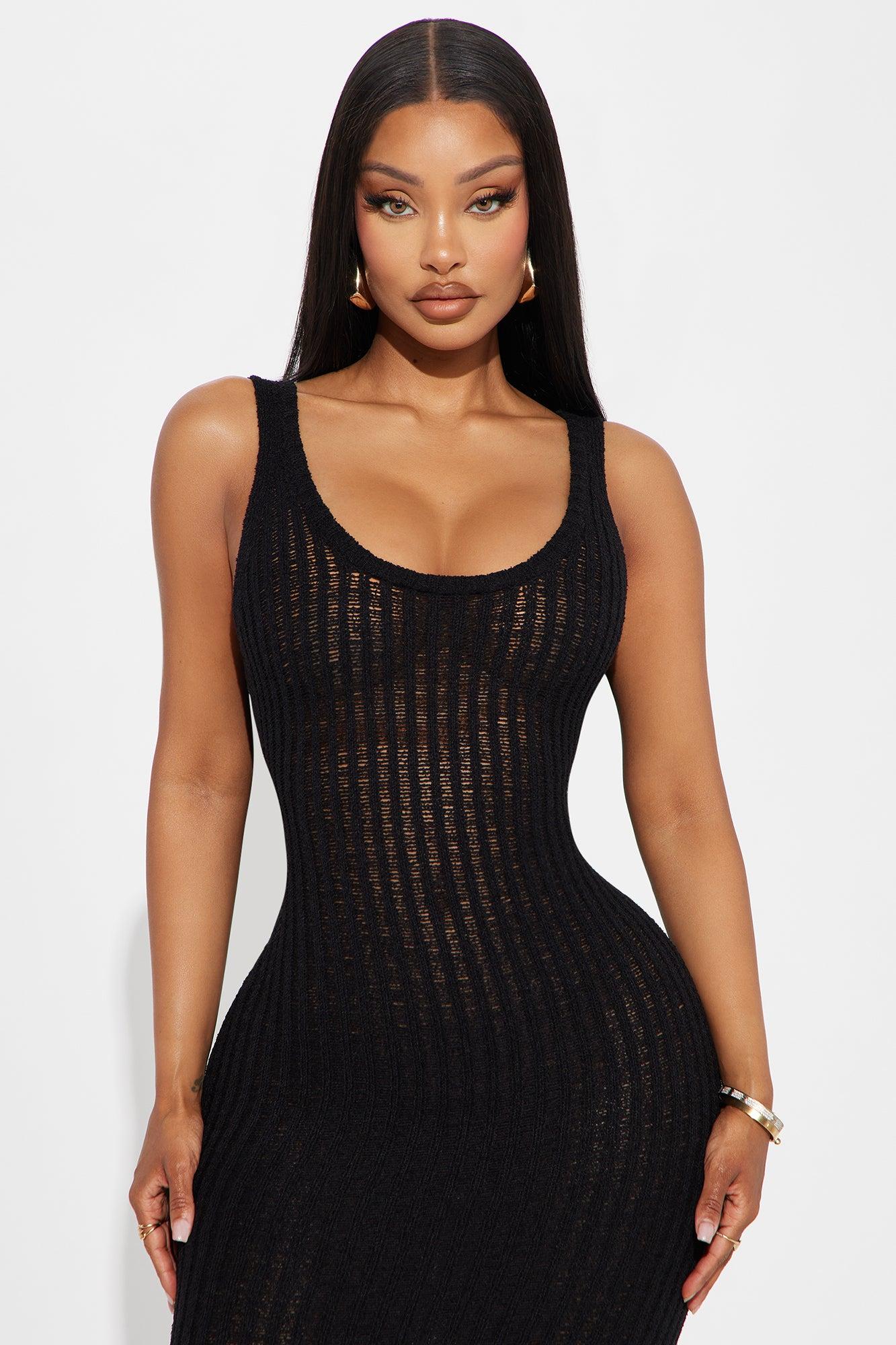 Mia 2 Piece Sweater Maxi Dress Set - Black Product Image