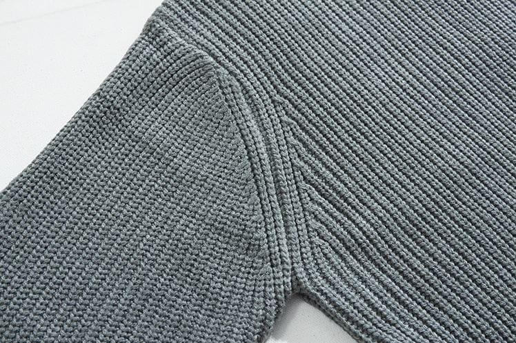 RT No. 5550 GRAY KNITTED FULL BUTTON-UP SWEATER Product Image