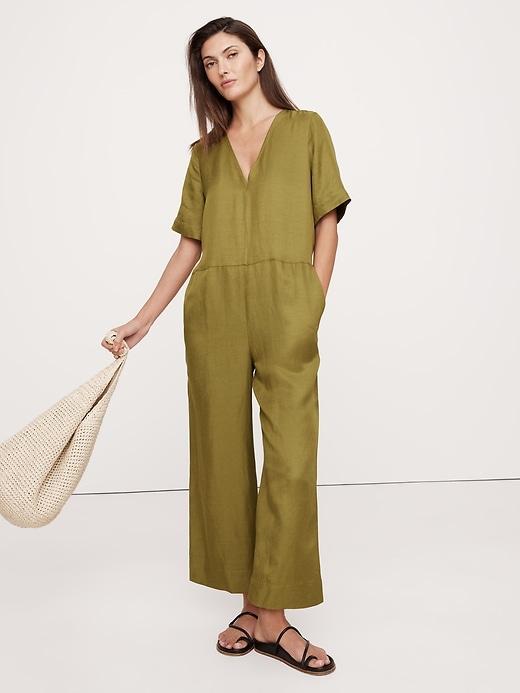 Viscose-Linen Wide-Leg Jumpsuit Product Image