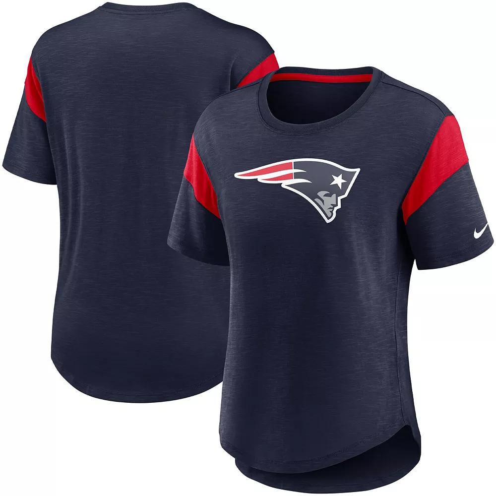 Women's Nike Heather Navy New England Patriots Primary Logo Fashion Top,  Product Image