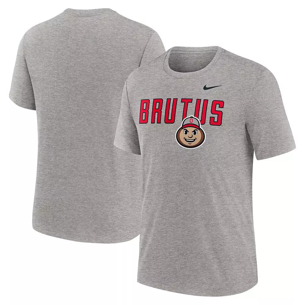 Men's Nike Heather Gray Ohio State Buckeyes Campus Local Tri-Blend T-Shirt,  Product Image
