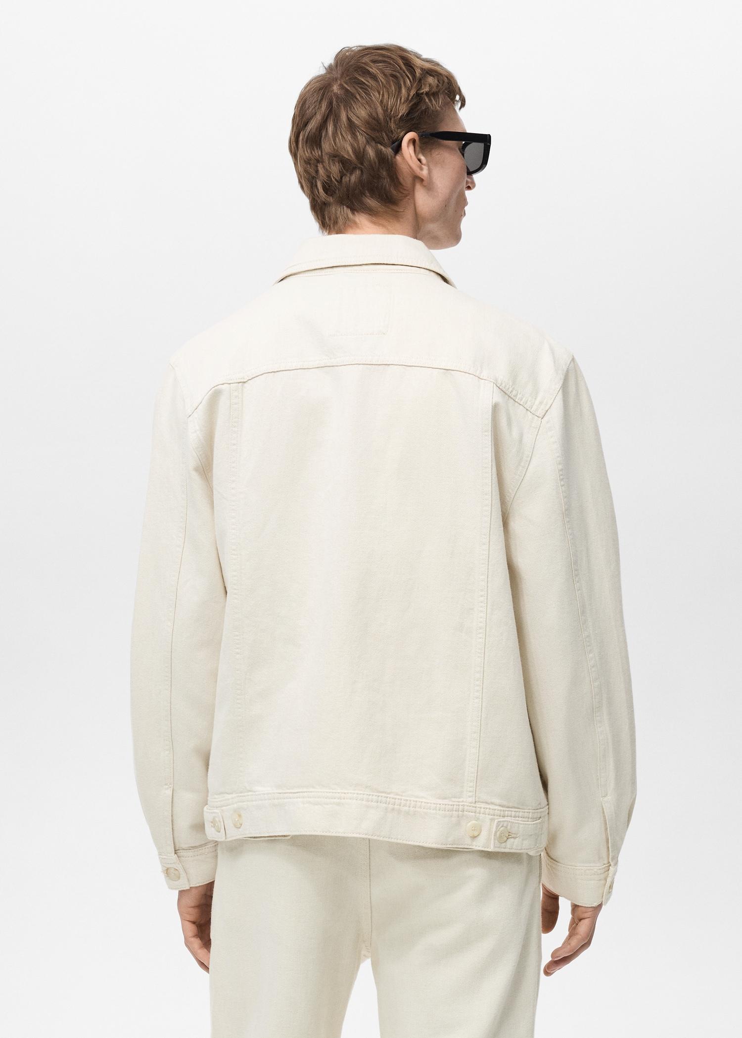 Linen-blend jacket with pockets - Men | MANGO USA Product Image