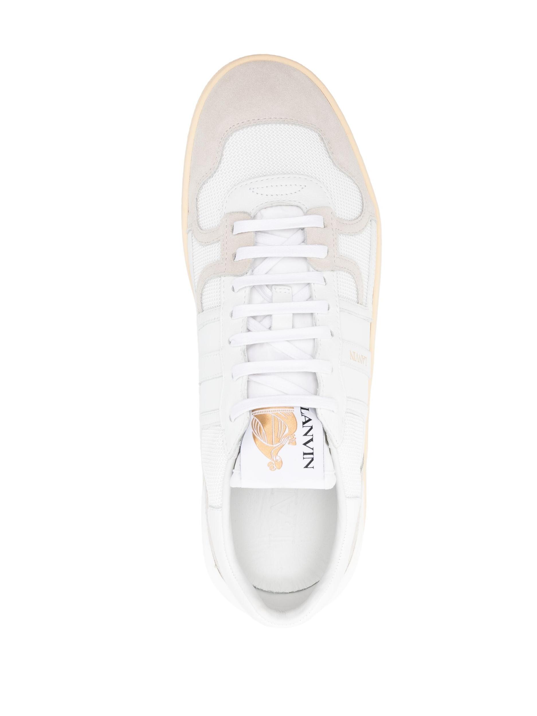 LANVIN Mesh And Leather Clay Sneakers With In White Product Image