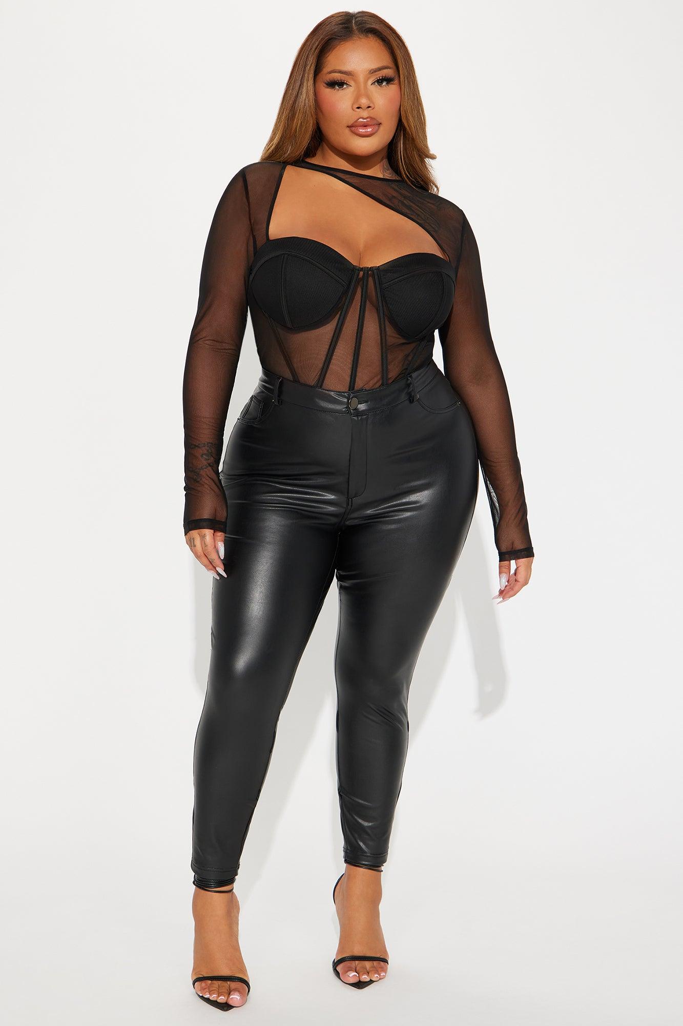 Madeline Mesh Corset Top - Black Product Image