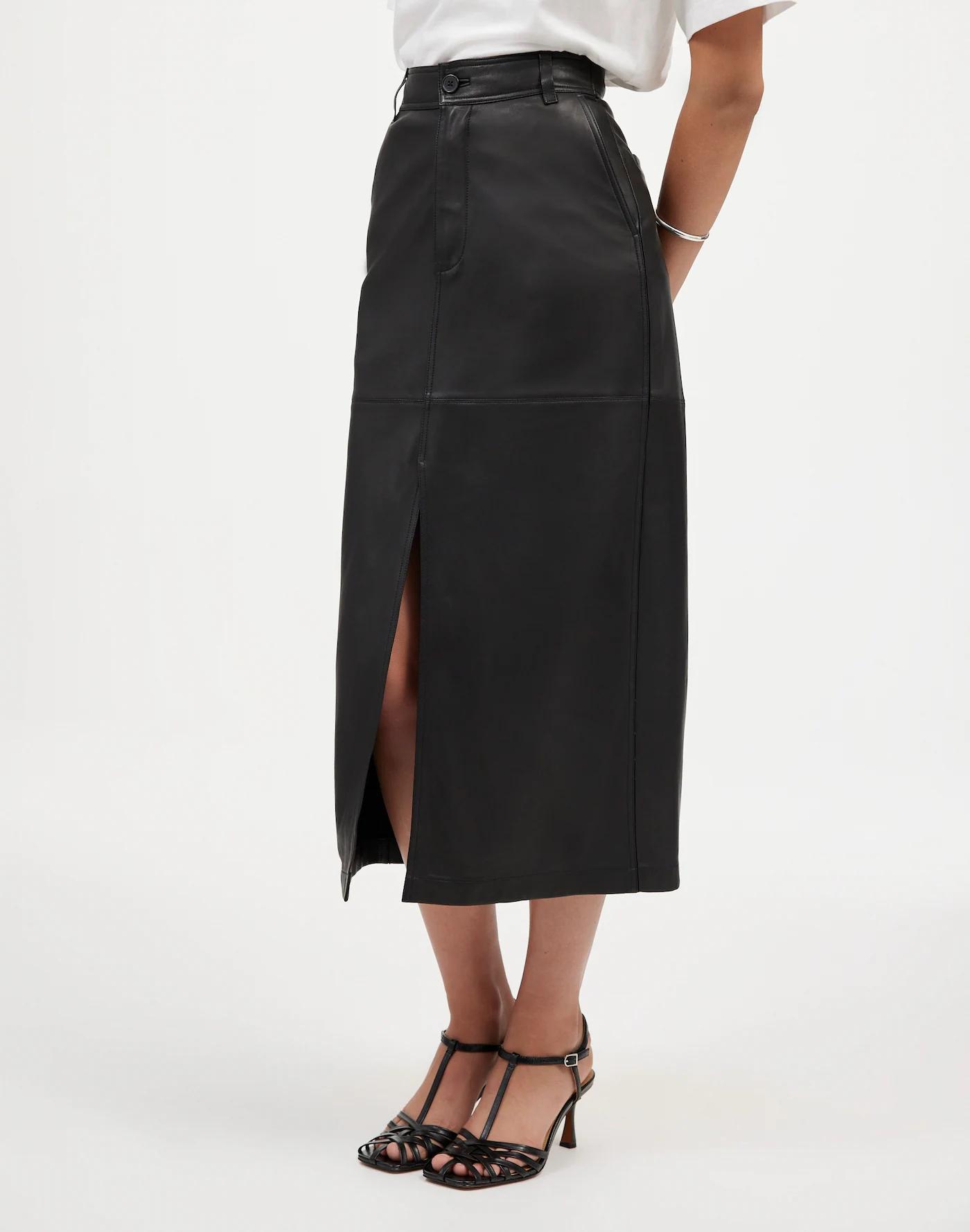 Leather Midi Skirt Product Image